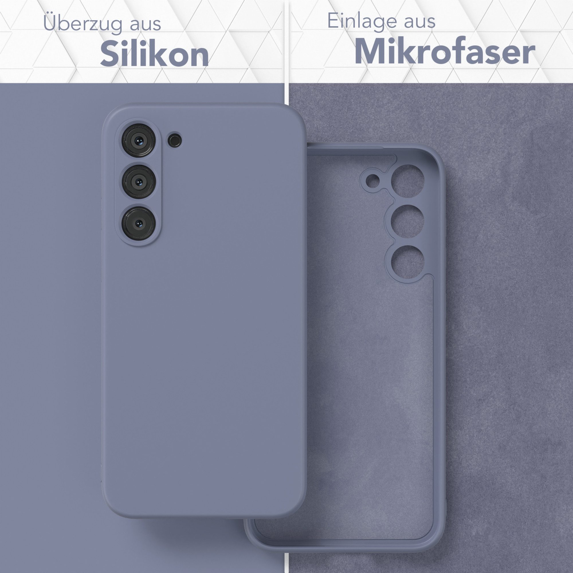EAZY CASE Handyhülle für Samsung Galaxy S23 Plus Hülle Silikon 6,6 Zoll, Silikon Schutzhülle mit Kameraschutz Matt Back Cover Soft Eis Blau