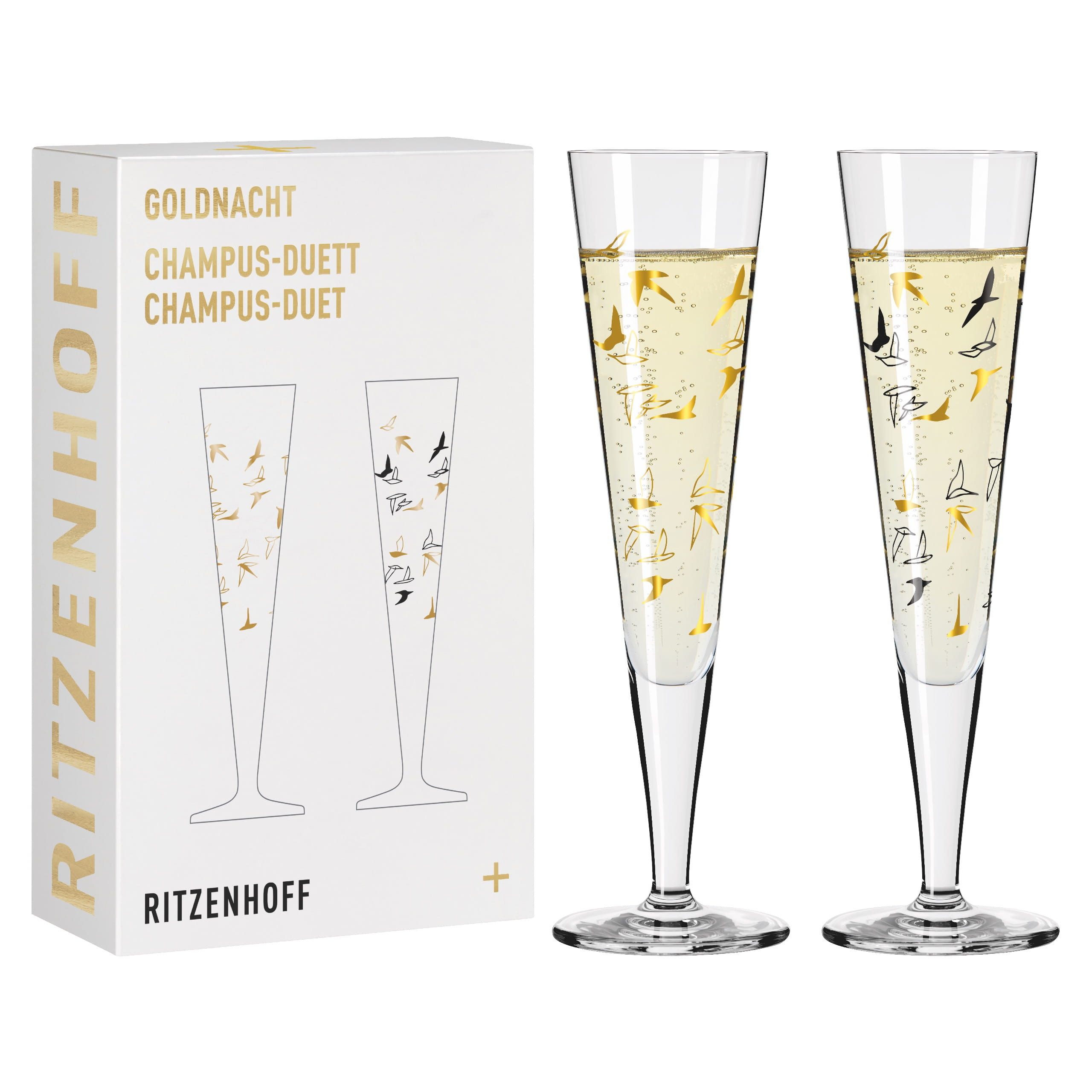 Ritzenhoff Champagnerglas Goldnacht, Kristallglas