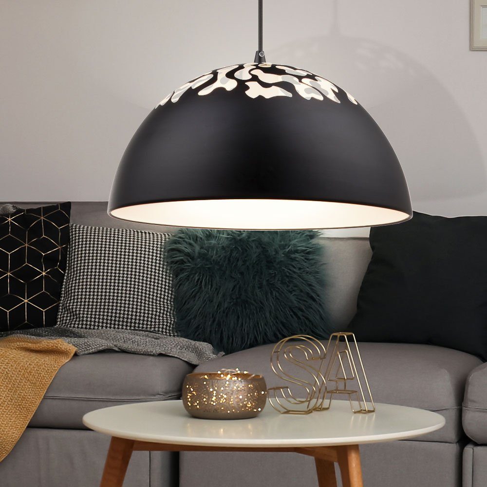 Pendelleuchte, Lampe Muster Warmweiß, LED schwarz Set Hänge inklusive Design im Pendel Dekor Leuchtmittel etc-shop inklusive,