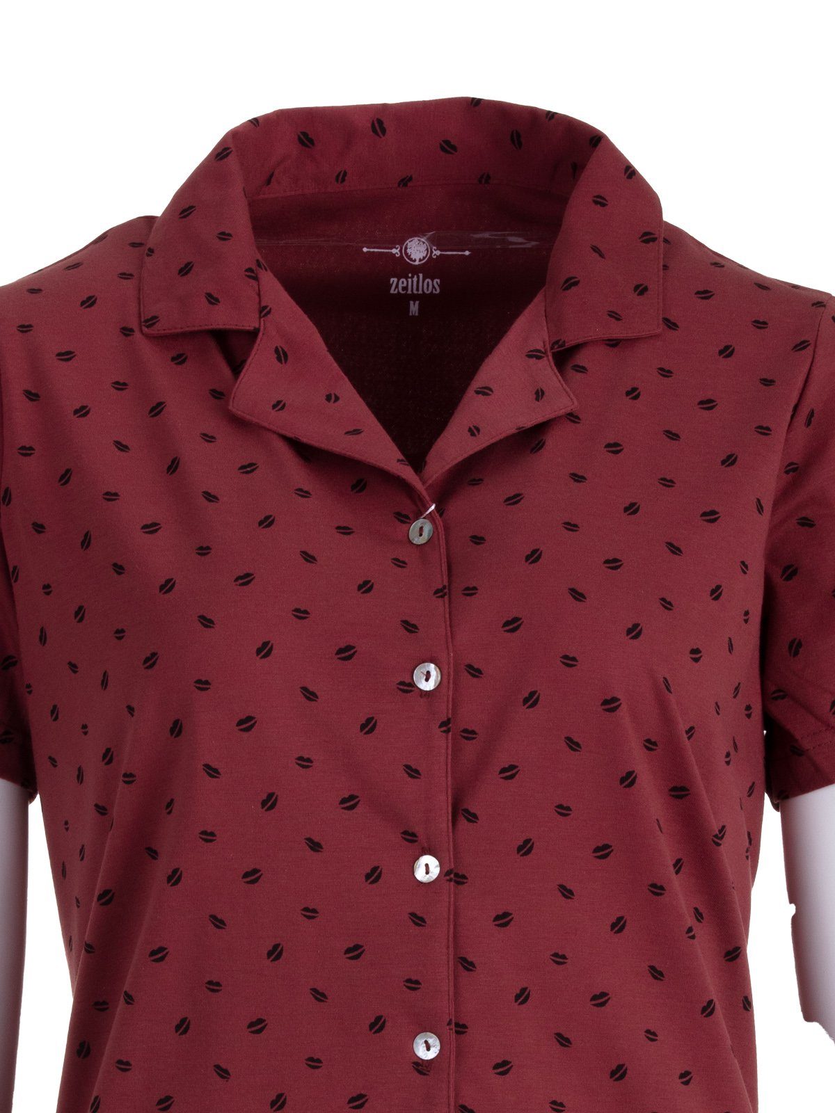 zeitlos Nachthemd Kussmund Print Bigshirt Kurzarm – Bild 4 von 5