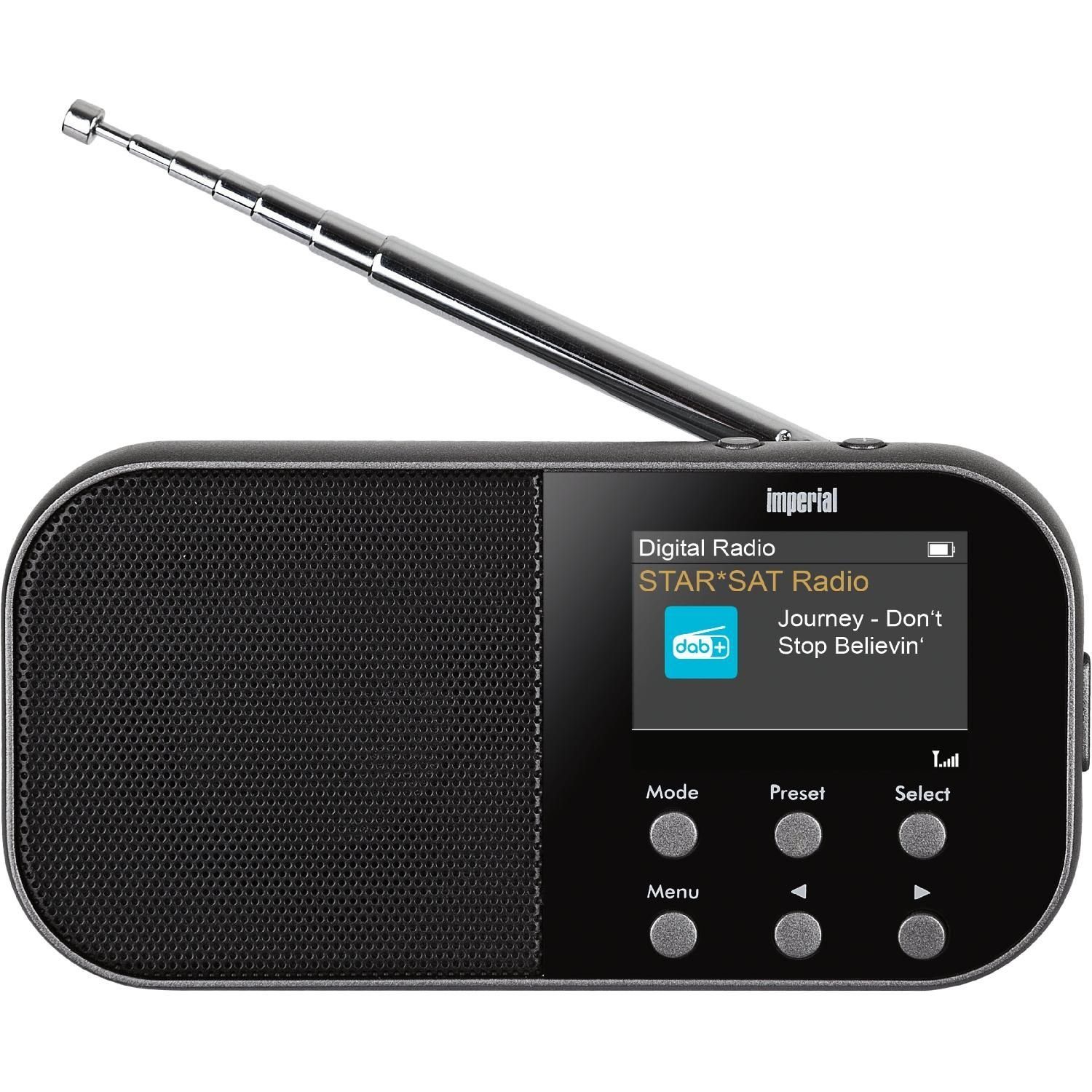 IMPERIAL by TELESTAR DABMAN 15 DAB+ Radio 2" Display Weckfunktion und Sleeptimer Digitalradio (DAB) (DAB+, UKW Radio, 2 W, Akku-Radio mit Faviritenspeicher für DAB+ und UKW) | Radios