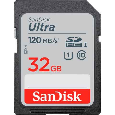 Sandisk Ultra® SDHC™ UHS-I 32 GB Speicherkarte (32 GB, Class 10, 120 MB/s Lesegeschwindigkeit)