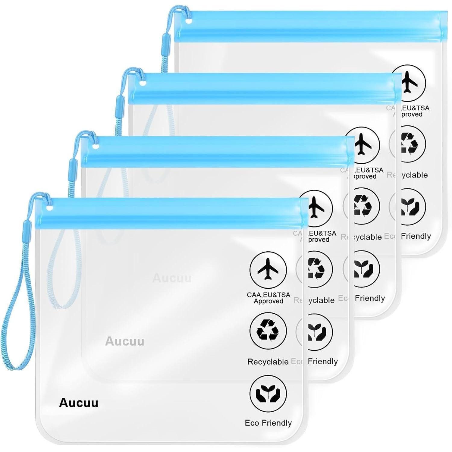 LuxusKollektion Liquidtasche Transparente Reise Flüssigkeitsbeutel 1L, Kulturbeutel, Auslaufsicher