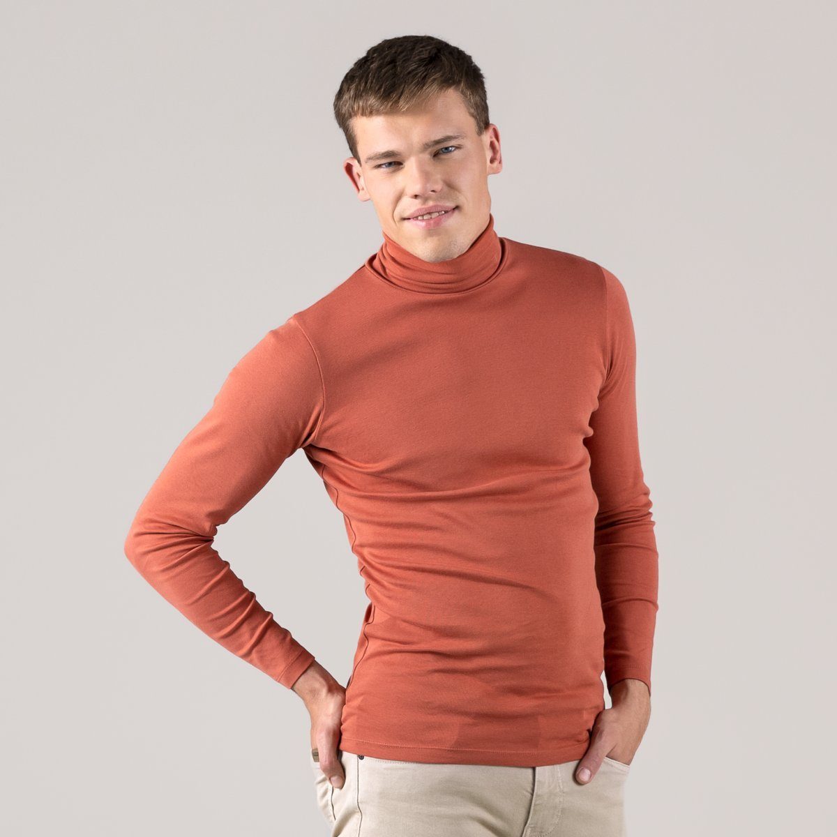 LIVING CRAFTS Rollkragenpullover HELGE GOTS zertifiziert