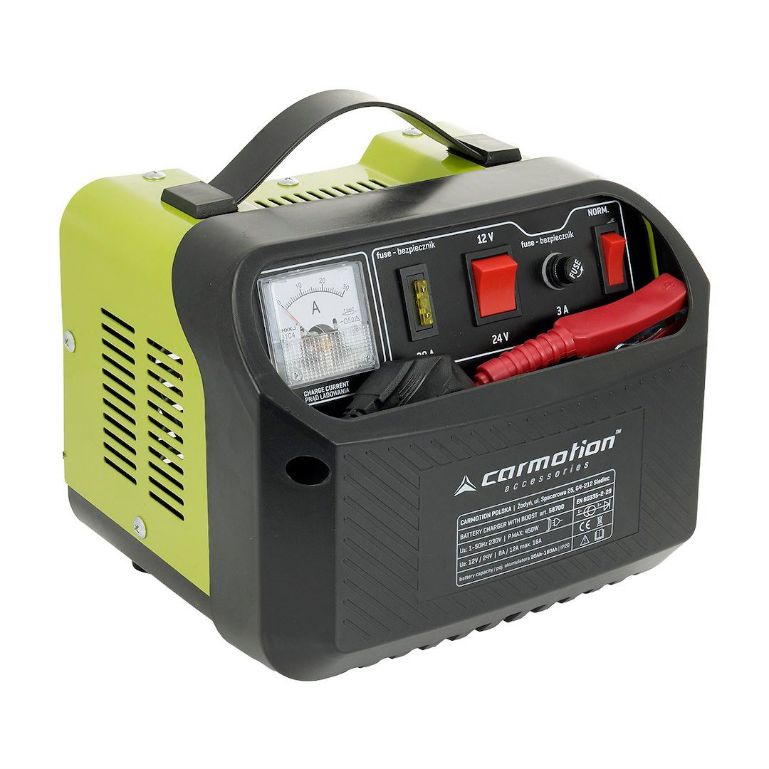 Carmotion Gleichrichter 12/24V, 16A/12A/8A mit Schnellladefunktion Autobatterie-Ladegerät (1-tlg., Gleichrichter 12/24V, 16A/12A/8A mit Schnellladefunktion)