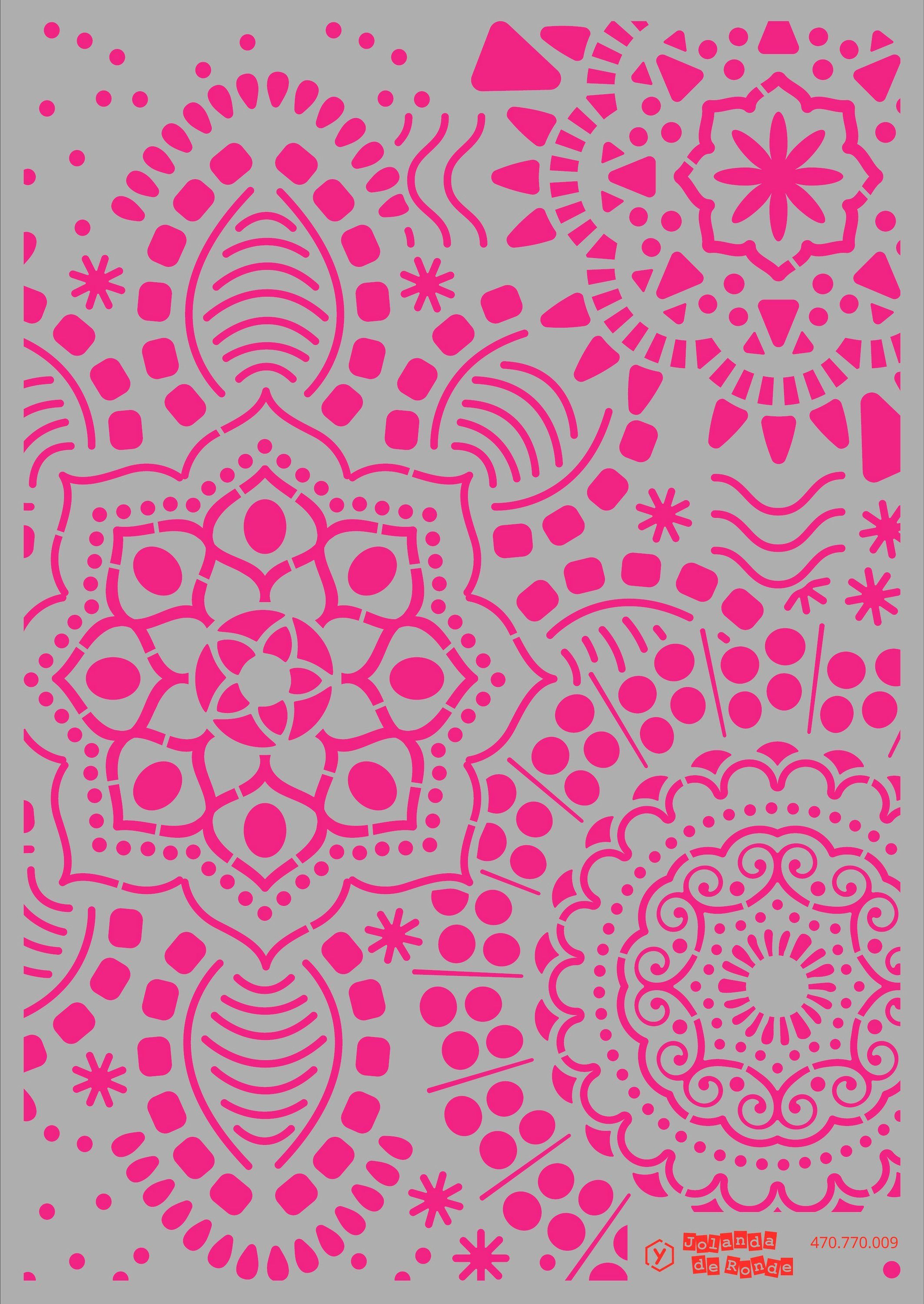 Pronty Crafts Malschablone Schablone Mandala Flowers, A4