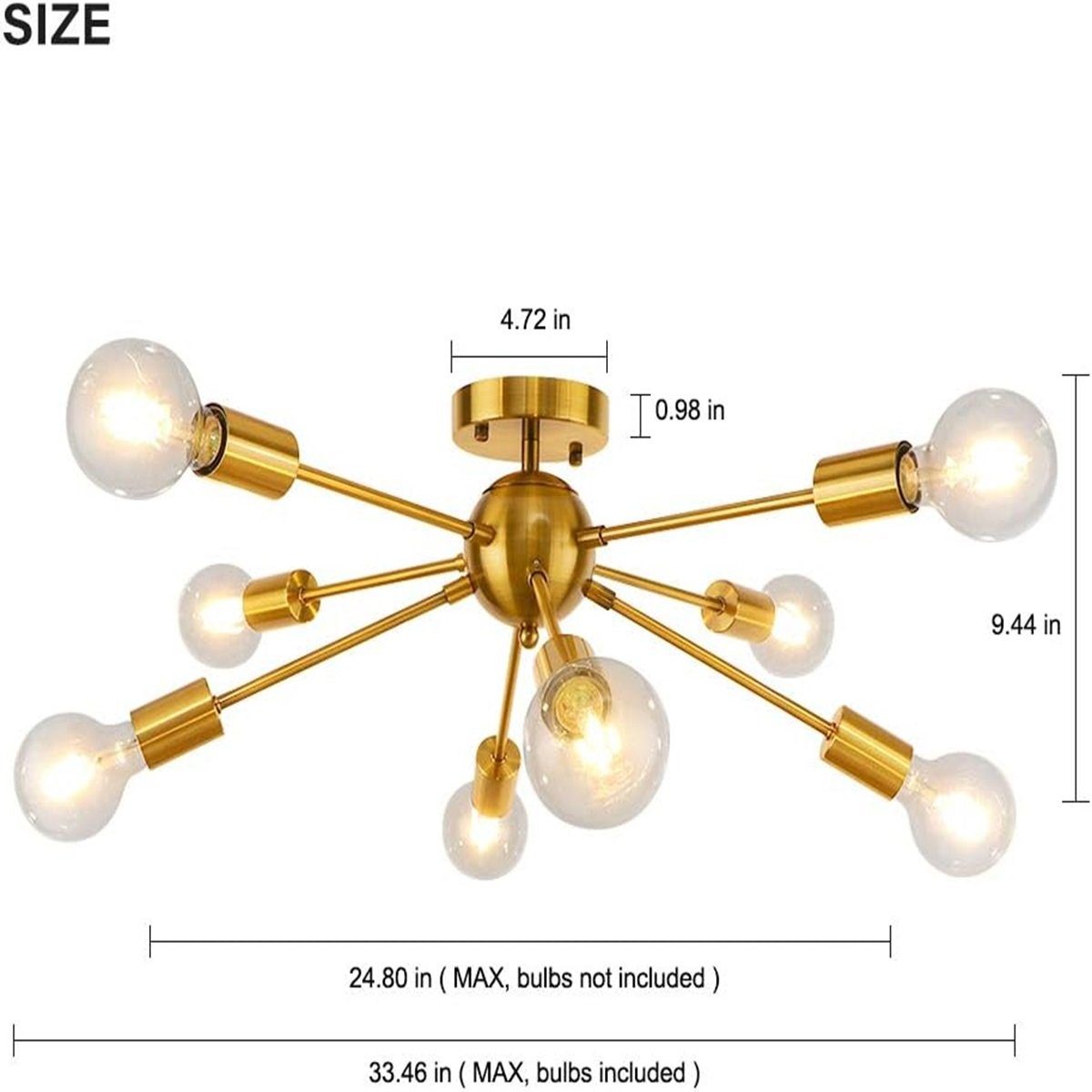 Deckenlampe Lichtquelle Kronleuchter 8-Flammig für DOPWii Esszimmer,E27-Lampenfassung,Ohne