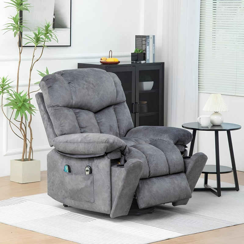 Sinaopus Massagesessel Multifunktionaler-Sessel XXL bis 150 kg belastbar, Fernsehsessel mit Liegefunktion, Relaxfunktion
