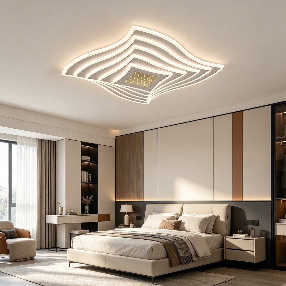 Eurohandisplay LED Deckenleuchte dimmbar LED Deckenleuchte Infinity RGB Fernbedienung 3D Tunneleffekt, LED fest integriert, RGB, Warm- bis Kaltweiß, 3D-Infinity