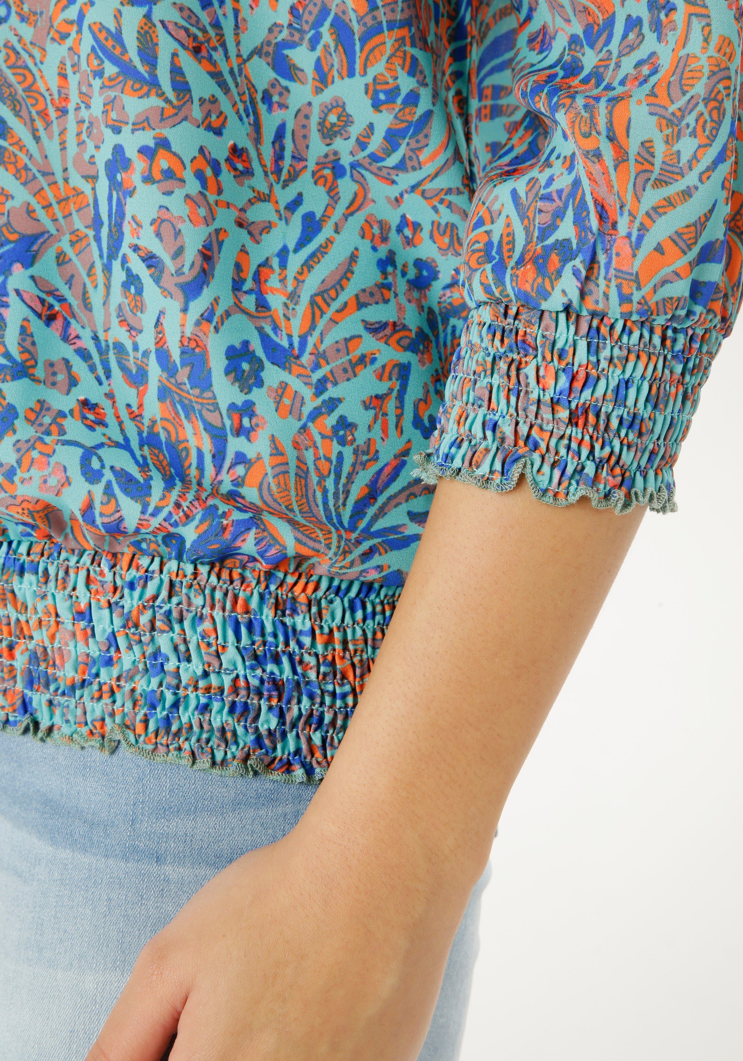 Aniston SELECTED Schlupfbluse mit Smok-Bündchen