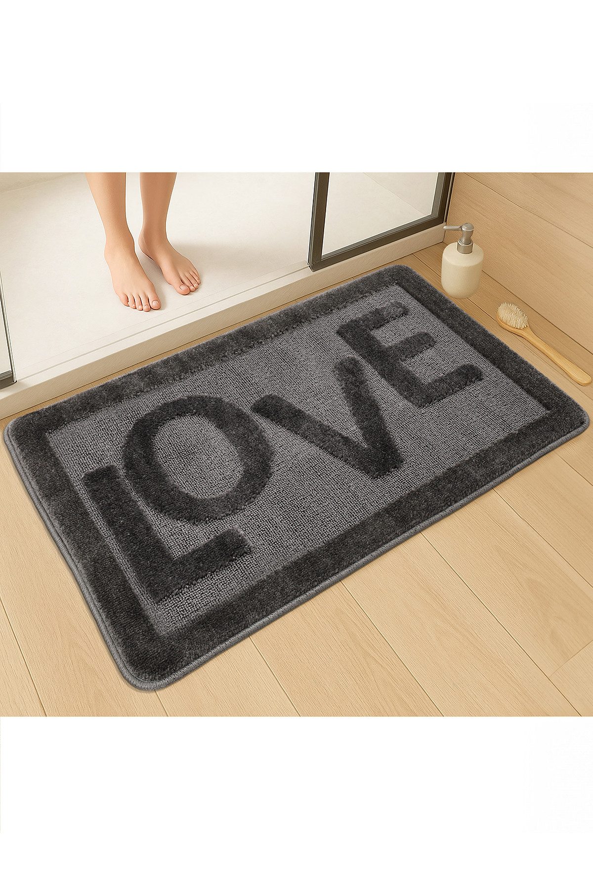 Rugium Badematte Love Badematte, Badematte, bedruckter Badteppich, 60x100 c günstig online kaufen