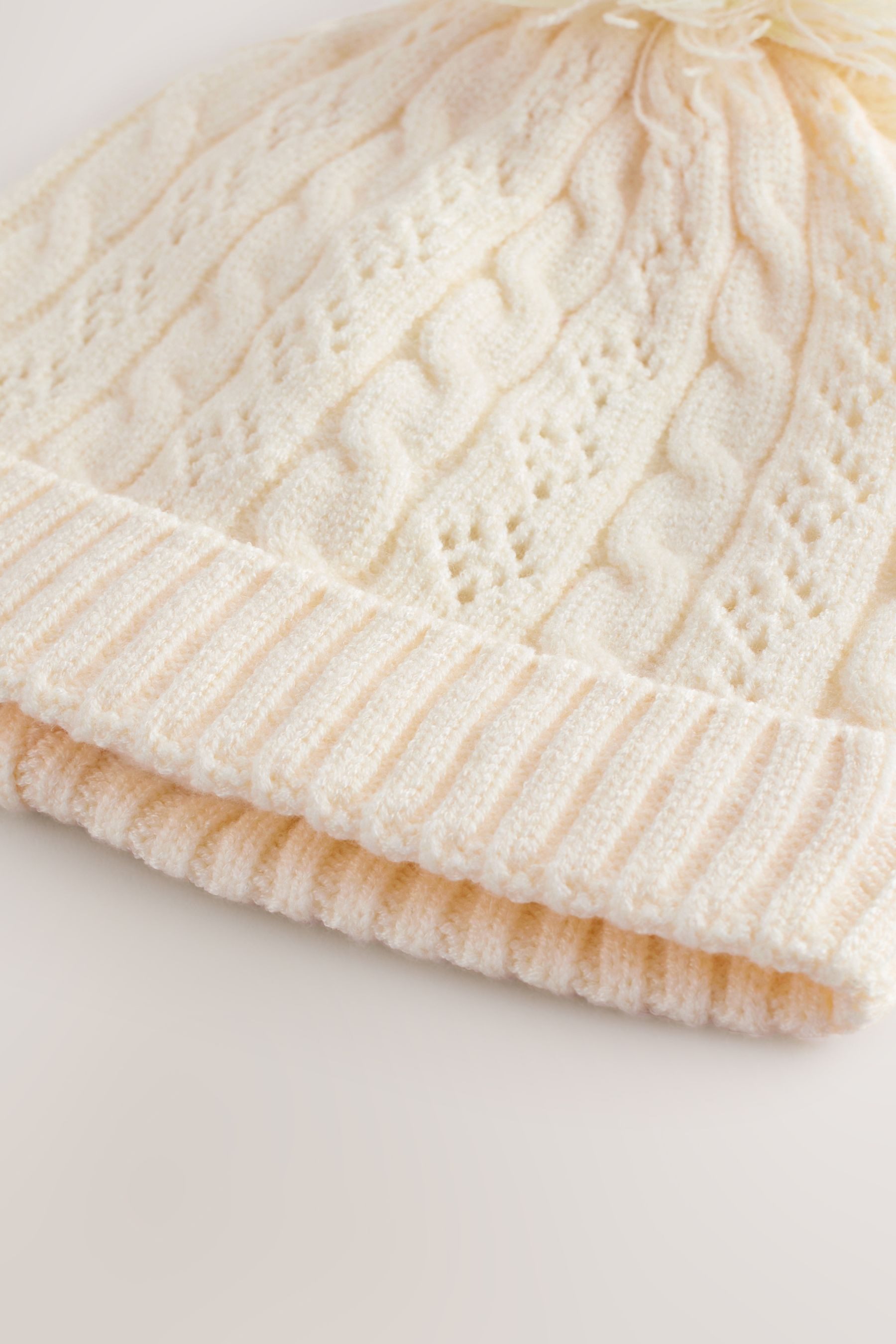 Next Bommelmütze Pointelle-Strickmütze mit Bommel und günstig online kaufen