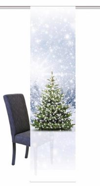 Schiebegardine WEIHNACHTSBAUM, HOME WOHNIDEEN, Klettband (1 St), blickdicht, HxB: 245x60, inkl. Befestigungszubehör