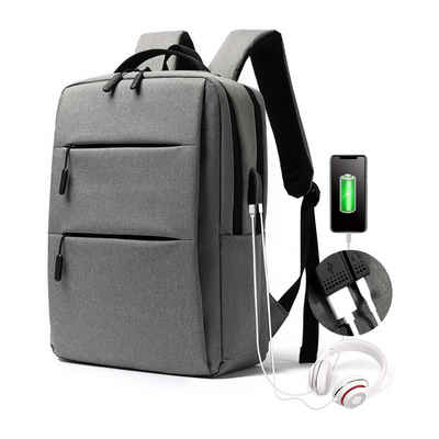 TAN.TOMI Rucksack Laptop Rucksack mit Laptopfach (1-tlg), mit externen USB-Ladeanschluss und Kopfhörer-Eingang