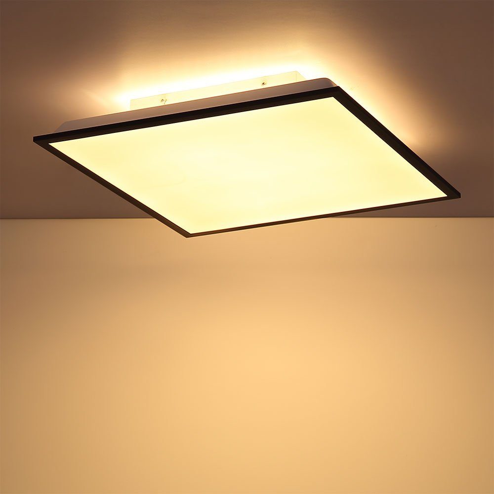 Lampe Zimmer graphit ALU Globo LED Neutralweiß, Deckenleuchte, LED Aufbau Backlight Ess verbaut, Panel Decken fest LED-Leuchtmittel