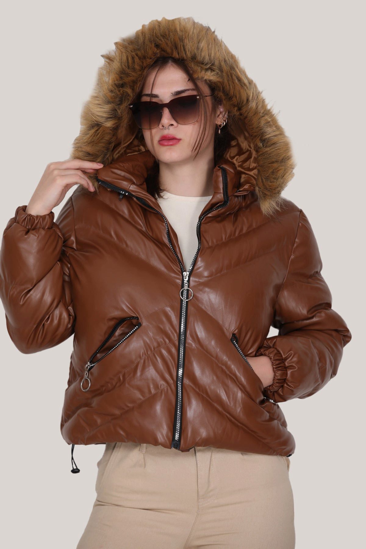 Modabout Kurzmantel Steppjacke Puffermantel für Damen - NMNT0063K8510TBA (1-tlg)