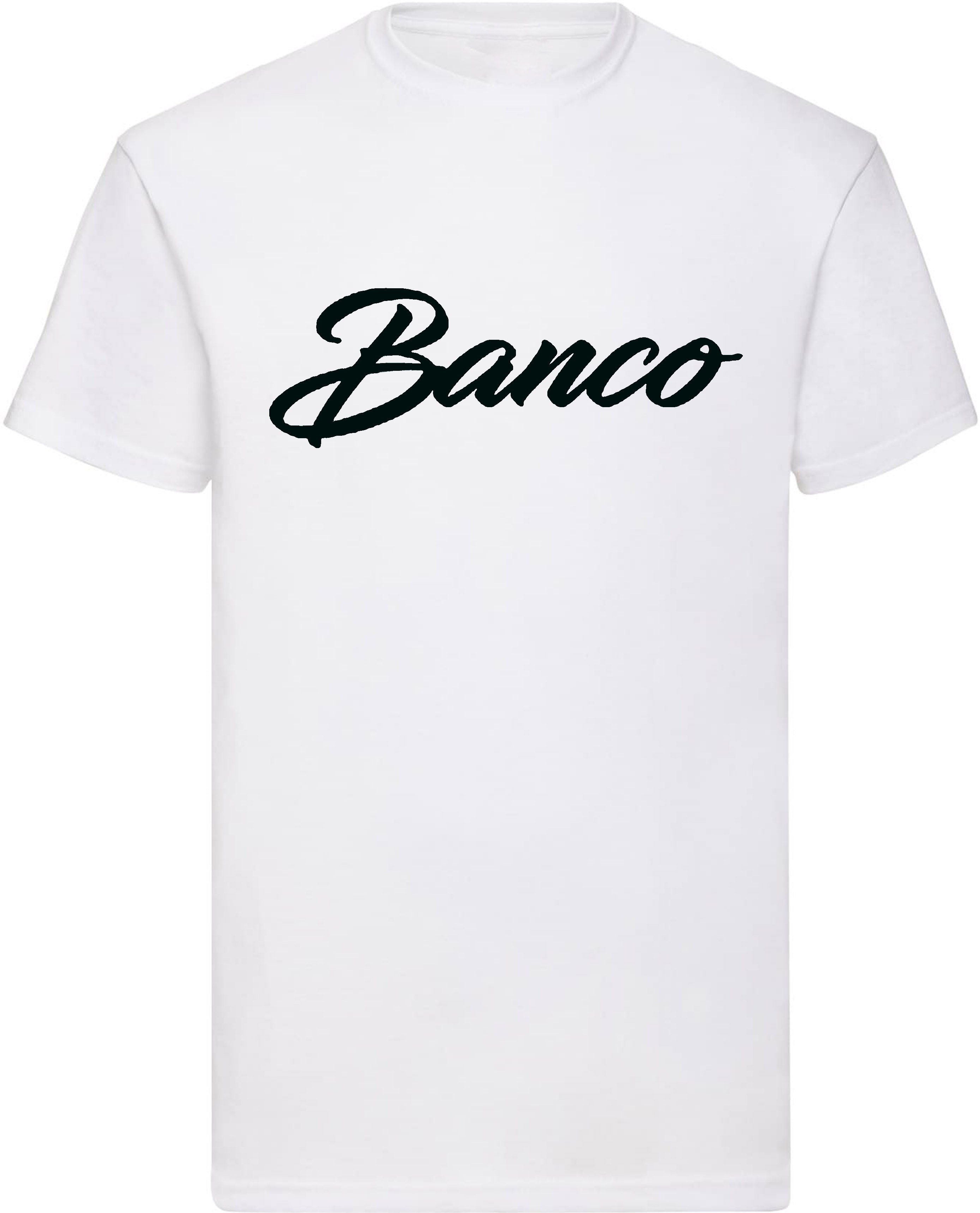 Banco T-Shirt Kurzarm 100% Baumwolle Rundhals Shirt Sommer Sport Freizeit Streetwear WeißSchwarz