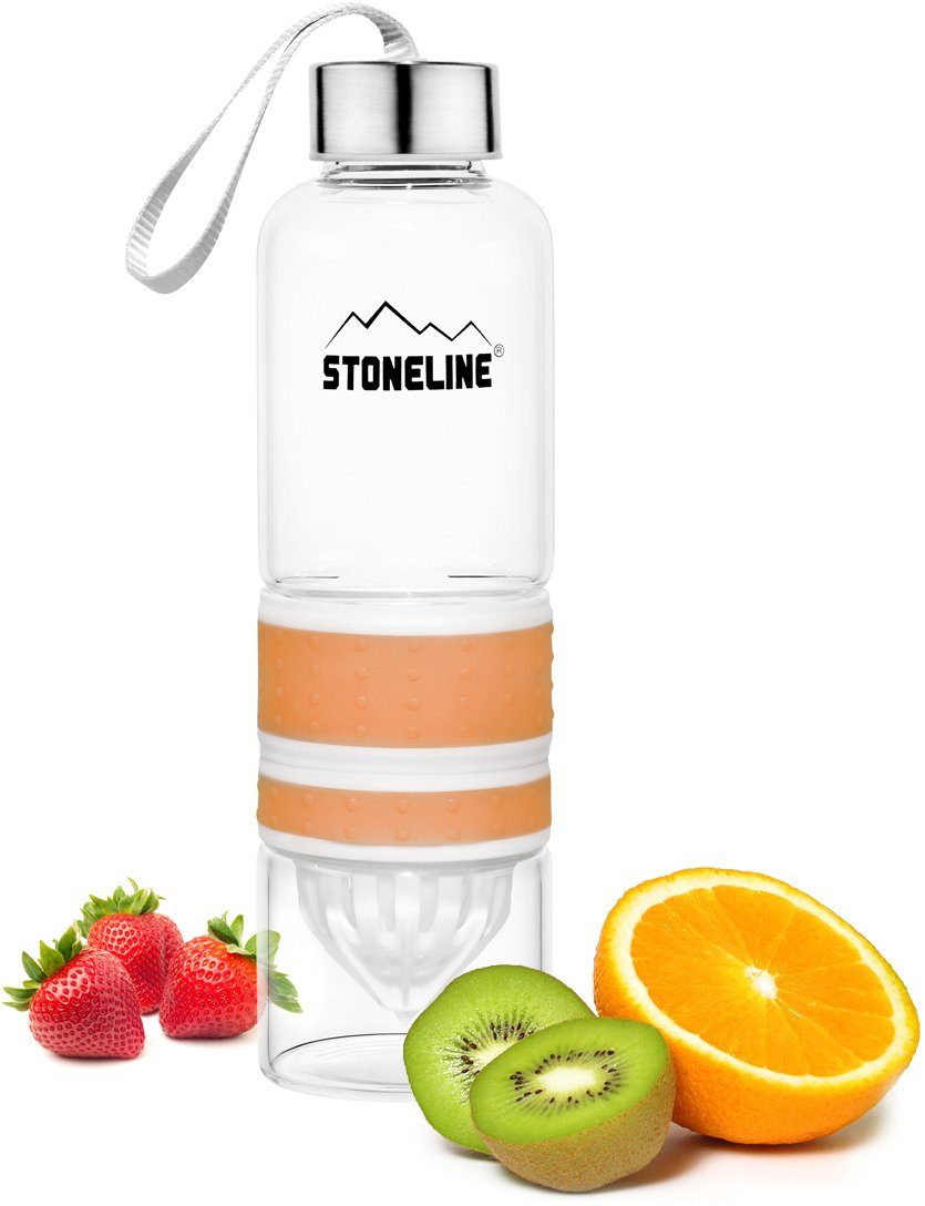 STONELINE Trinkflasche, herausnehmbarer Saftpressen-Aufsatz, 0,55 L orange