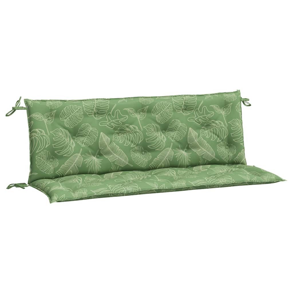 vidaXL Sitzauflage Gartenbank-Auflagen 2 Stk. Blattmuster 150x50x7 cm Stoff, (2 St)