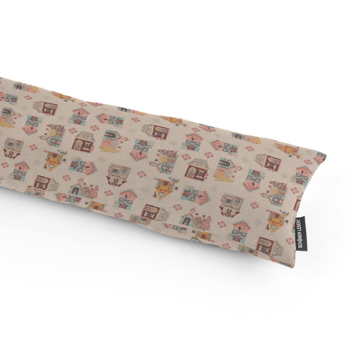 SCHÖNER LEBEN. Zugluftstopper SCHÖNER LEBEN. Zugluftstopper Weihnachten Häuser natur rosa blau rot, handmade