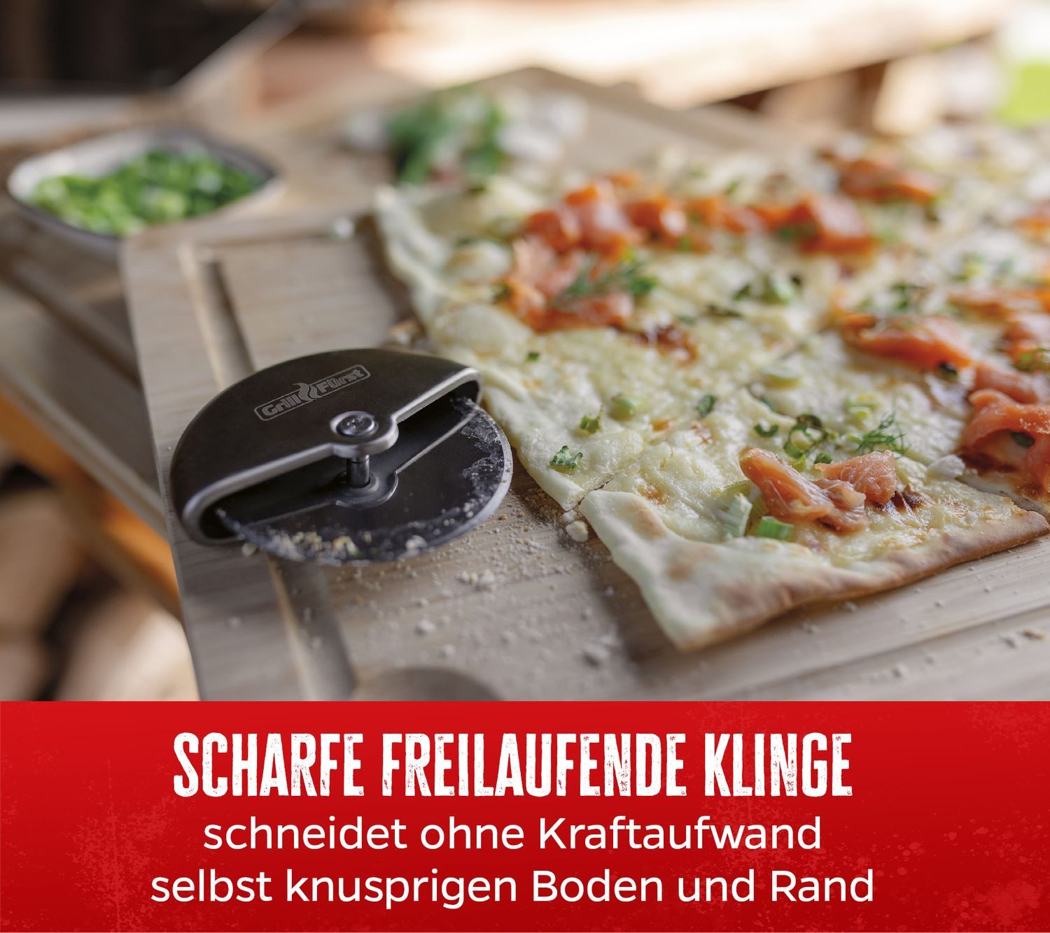 Grillfürst Aromaplanke Grillfürst Pizzaschneider / Pizzarad Edelstahl 10cm