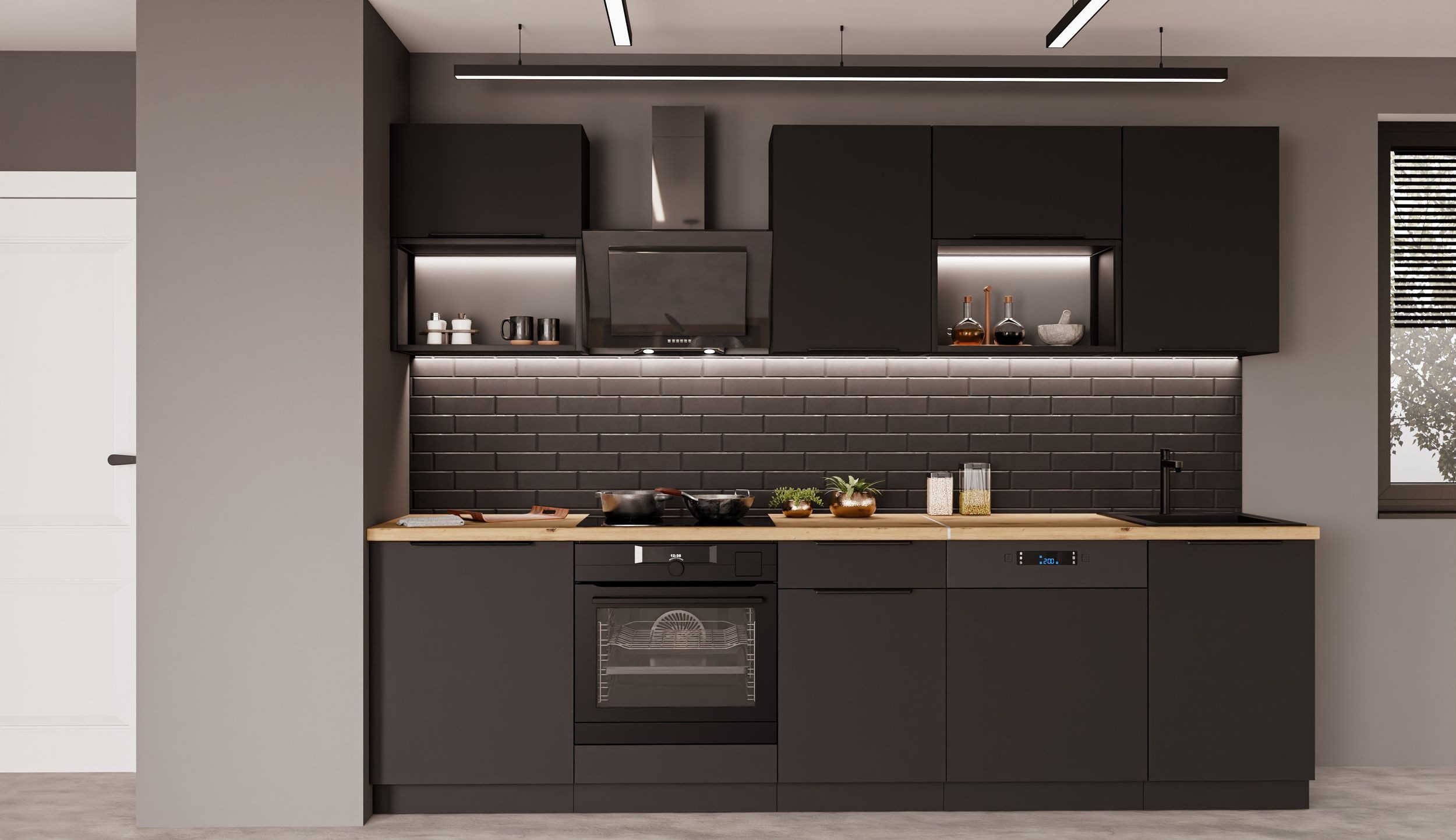 Küchen-Preisbombe Küchenzeile SIENA BASIC LOFT 280 cm Küchenblock Küche Ein günstig online kaufen