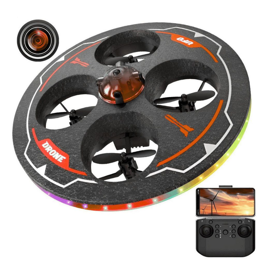 Goldstern-Tech RC-Quadrocopter (RC Ufo Einsteiger Drohne, mit integrierte Kamera & LED-Beleuchtung), Hinderniserkennung, Höhenstabilisierung & 360° Flip-Funktion