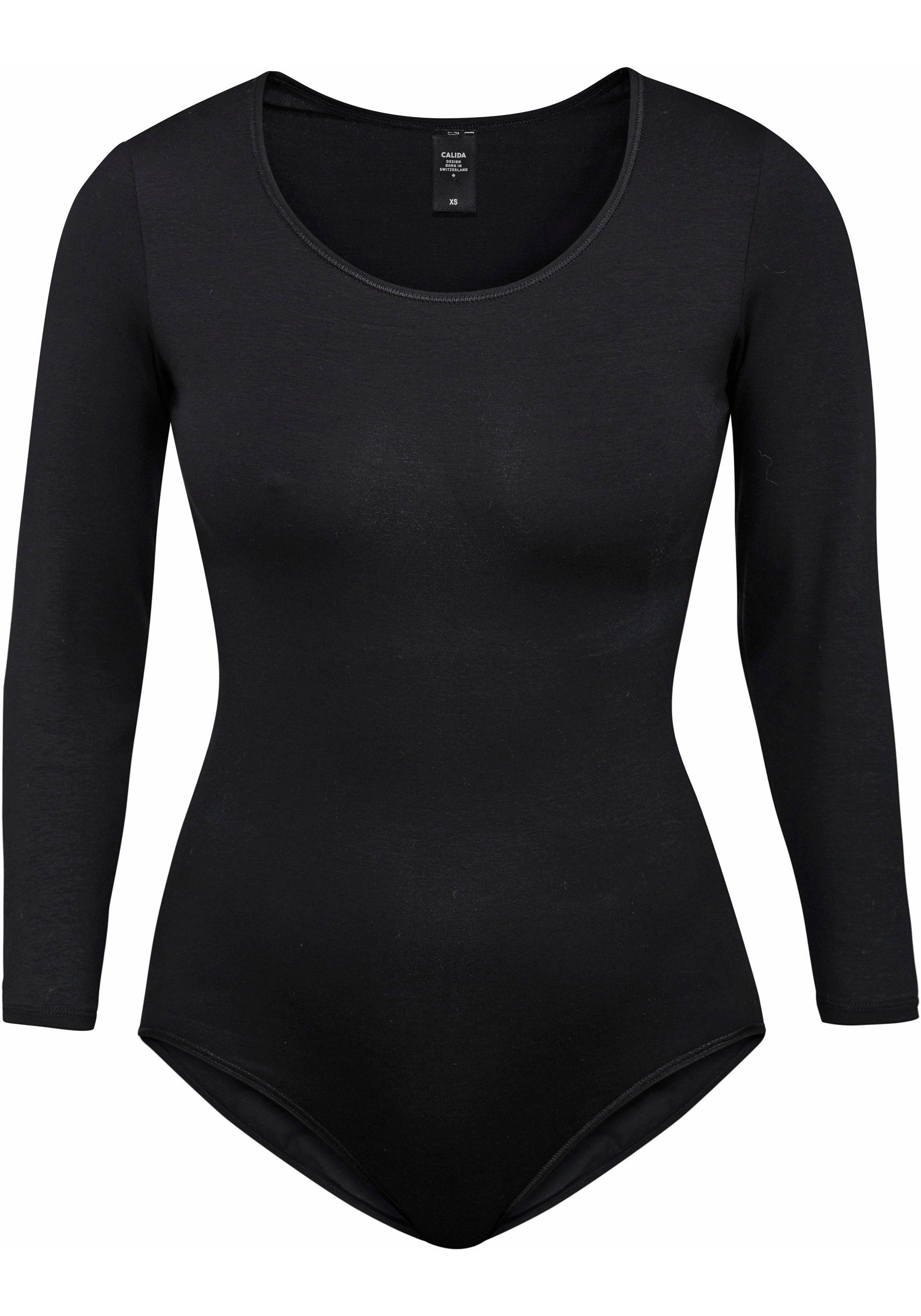 CALIDA Body Natural Comfort 3/4-Arm, elastisch, Single Jersey, weich, Rundhals-Ausschnitt
