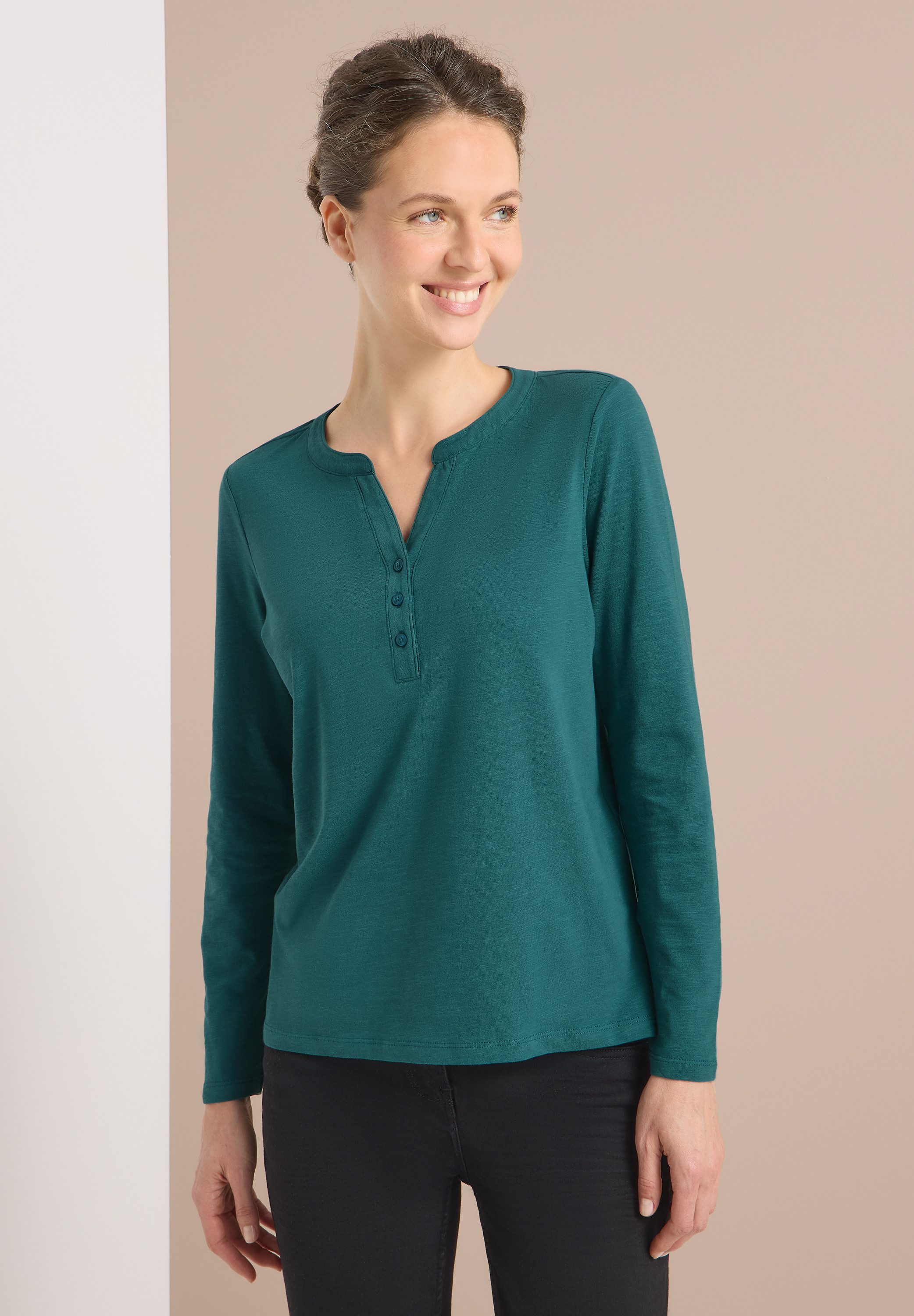 CECIL Langarmshirt aus reiner Baumwolle günstig online kaufen