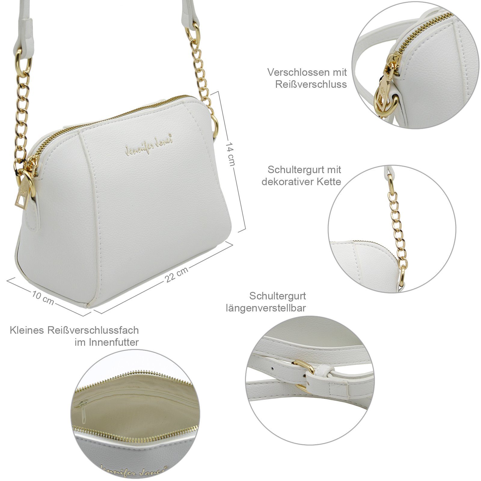 J JONES JENNIFER JONES Schultertasche Kleine modisch elegante Damen Umhängetasche - Crossbody Bag