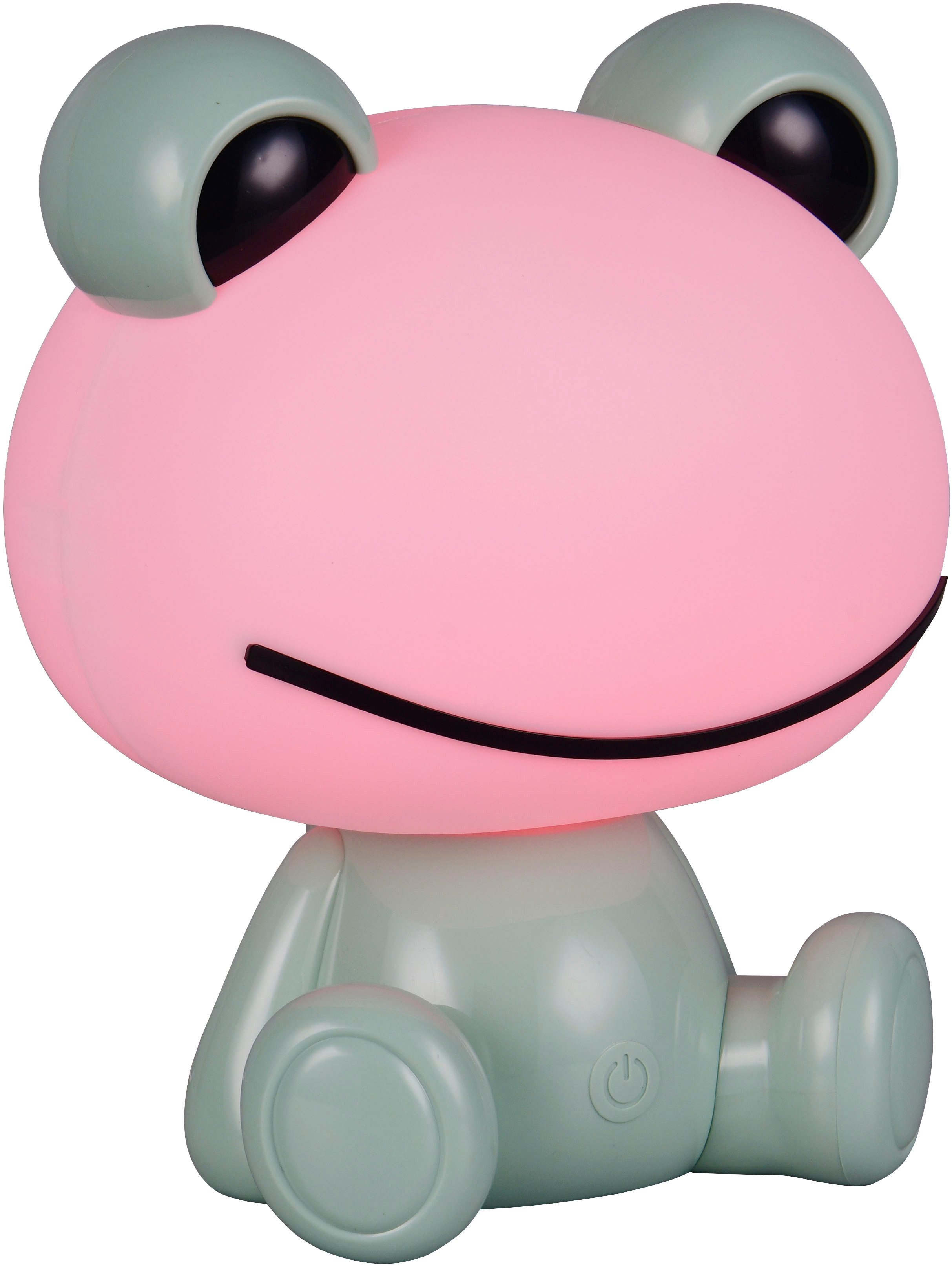 Reality Leuchten LED Tischleuchte HOPPER, Kinderzimmer Tischleuchte Nachttischleuchte Frosch Optik, RGB, Ein-/Ausschalter, Farbwechsel, USB-Ladefunktion, LED fest integriert, Warmweiß, RGB, 0,3W 30 Lumen warmweiß 3000K, RGB Farbwechsel Modus, USB-Anschluss