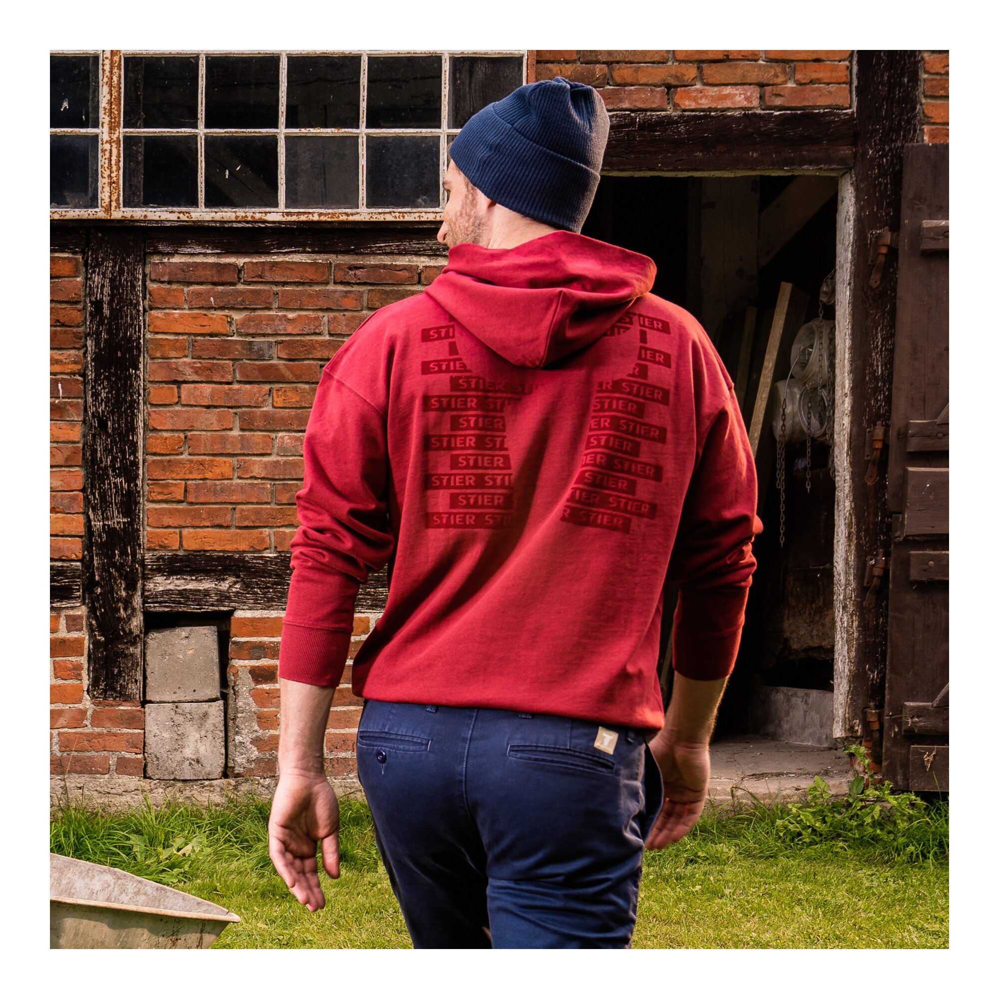 Stier T-Shirt STIER Hoodie XL Deep Red