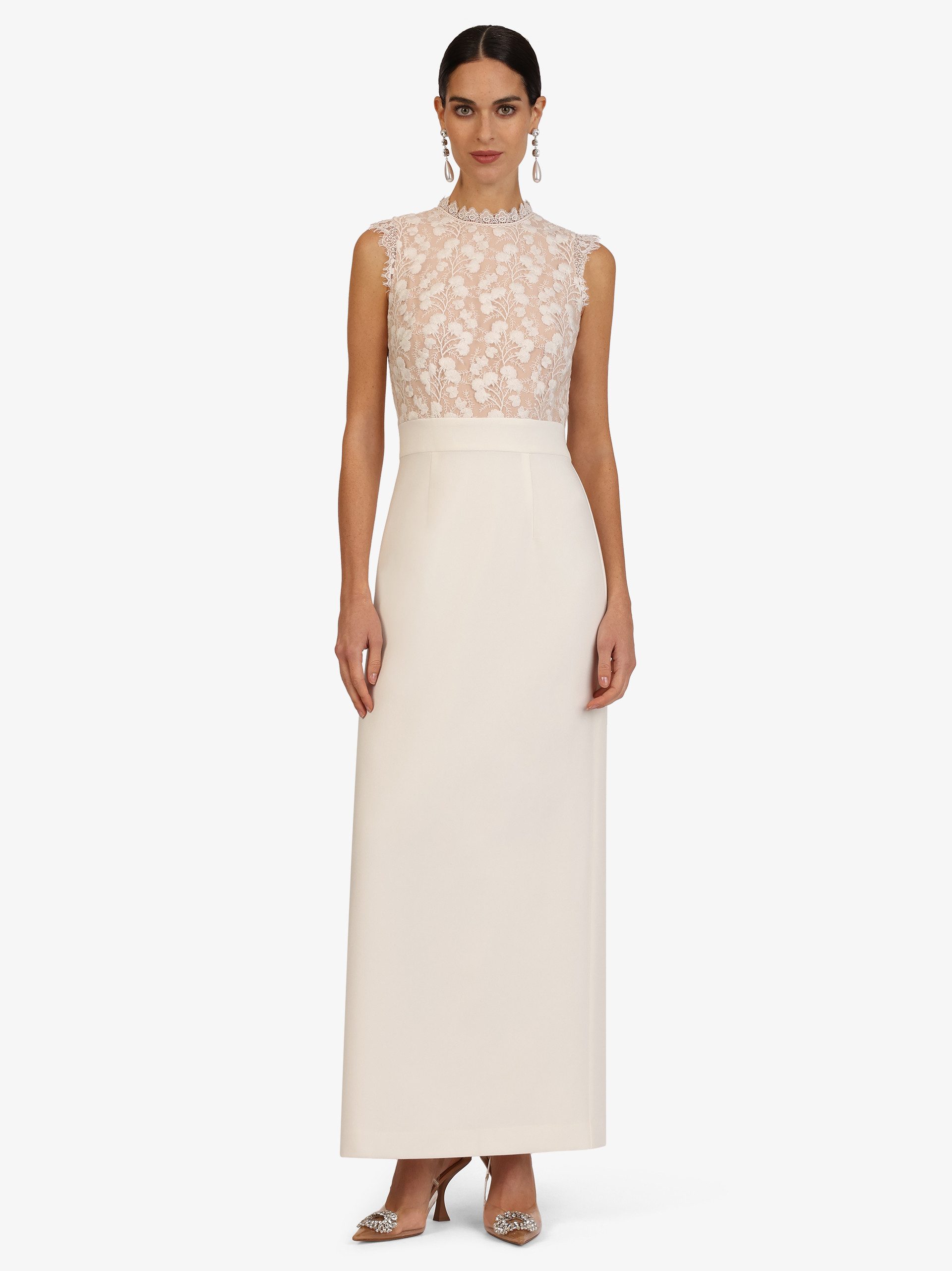 Kraimod Abendkleid mit floraler Spitzenstickerei