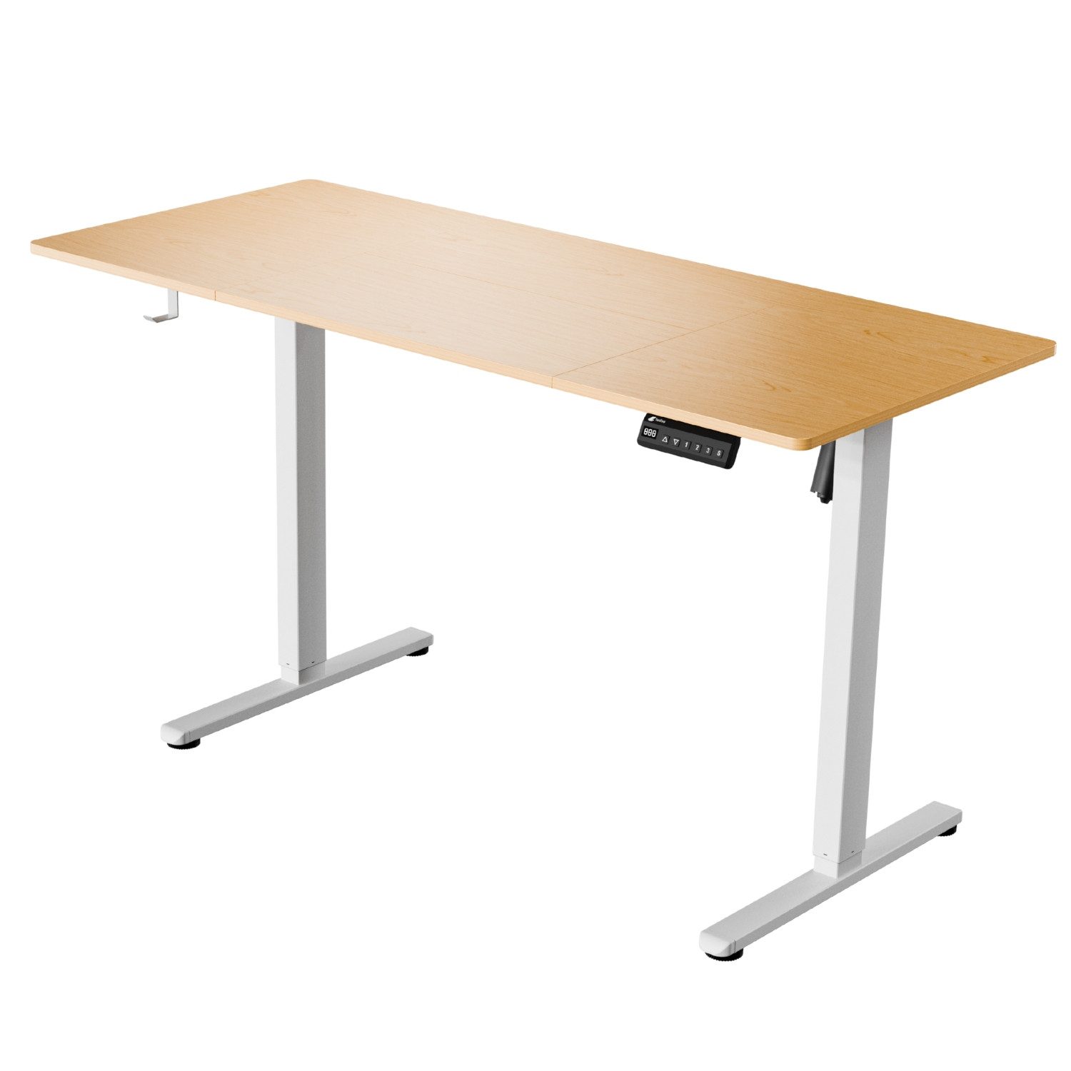 LUTIVO Schreibtisch Höhenverstellbar Elektrisch 120/140 cm Breite (Foxtrot Büro Home Office Tisch für ergonomisches Sitzen & Stehen), Steuerung auf Knopfdruck mit Memory Funktion & Kabelfach