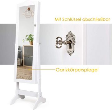 COSTWAY Schmuckschrank neigungsverstellbar, abschließbar