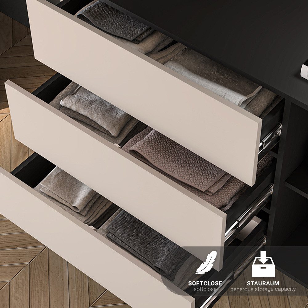 Lomadox Wohnzimmer-Set FRIONA-131, (Mega-Spar-Set, 3-St., Highboard günstig online kaufen