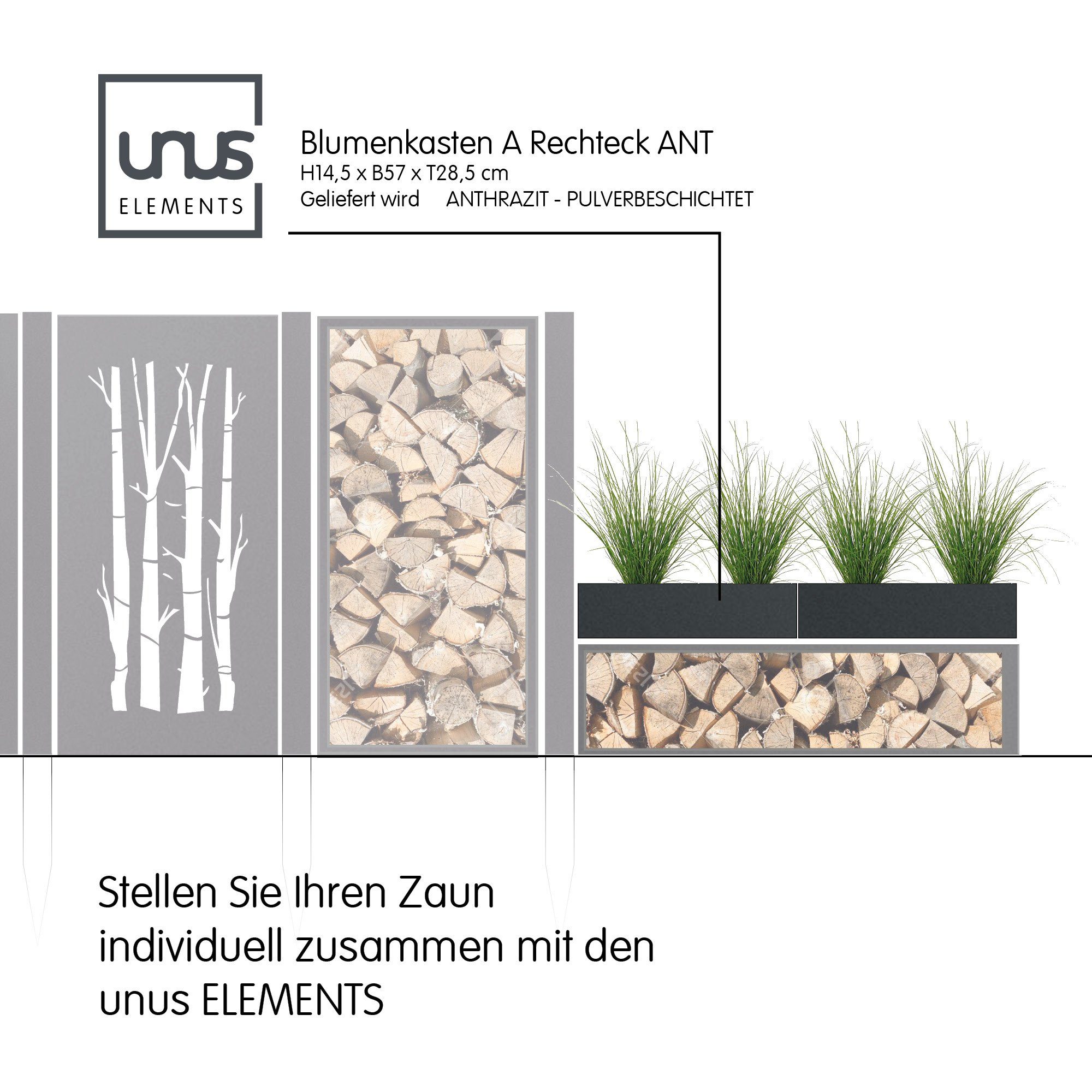 UNUS ELEMENTS Blumenkasten Blumenkasten A Rechteck (1 St)