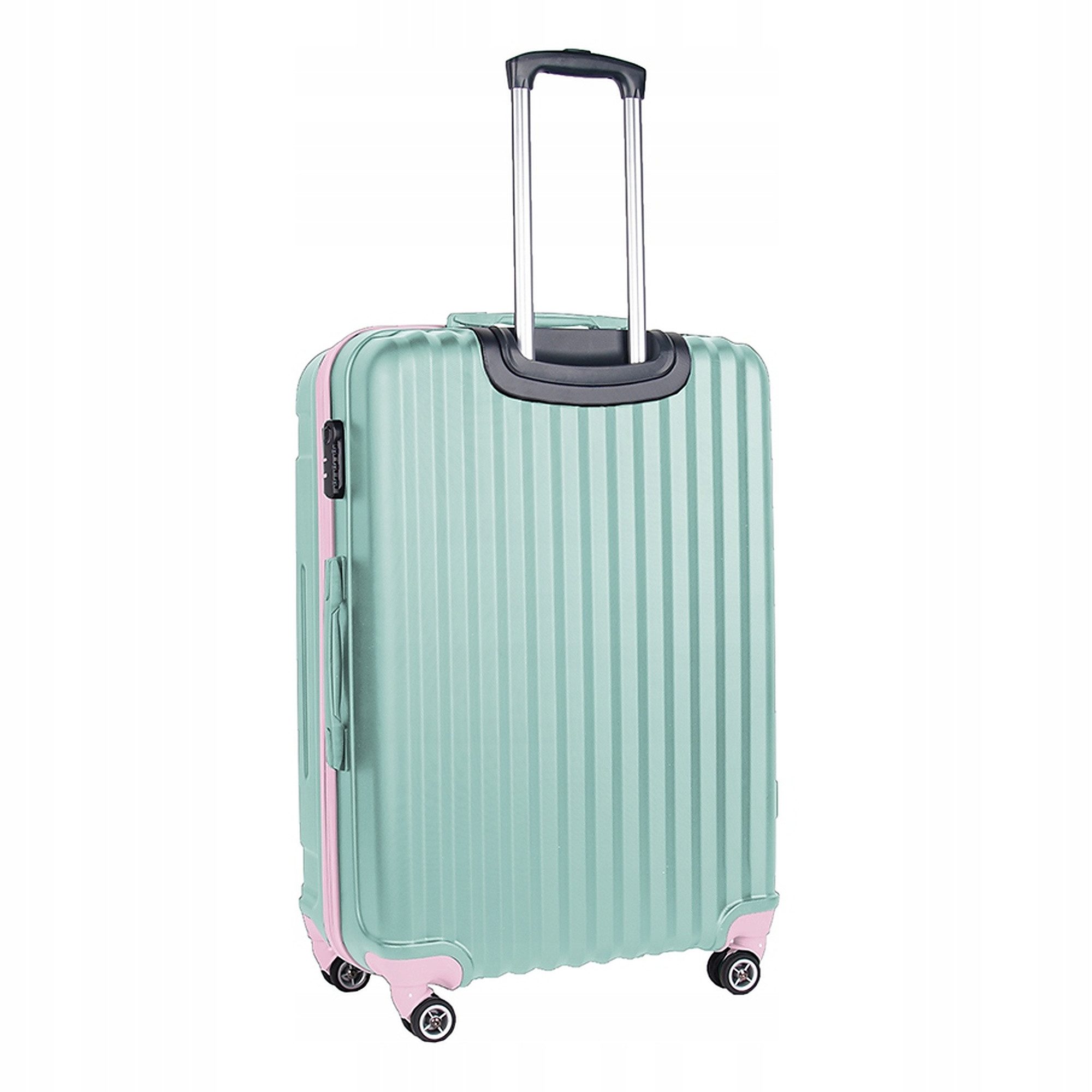 PASO Koffer Reisekoffer 65x41x25 cm leicht 3,5 kg ideal für 1 Woche, Hartschalenkoffer Mintgrün Mittelgroß 65L ABS 4 Rollen TSA – Bild 4 von 5