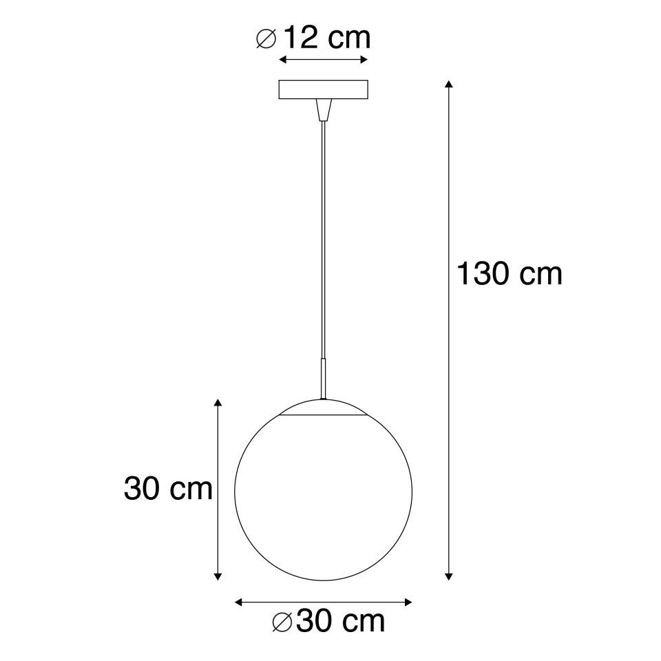 Qazqa Pendelleuchte Ball, ohne Leuchtmittel, Warmweiß, QAZQA Hängeleuchte, e27, Kupfer, Glas, Modern