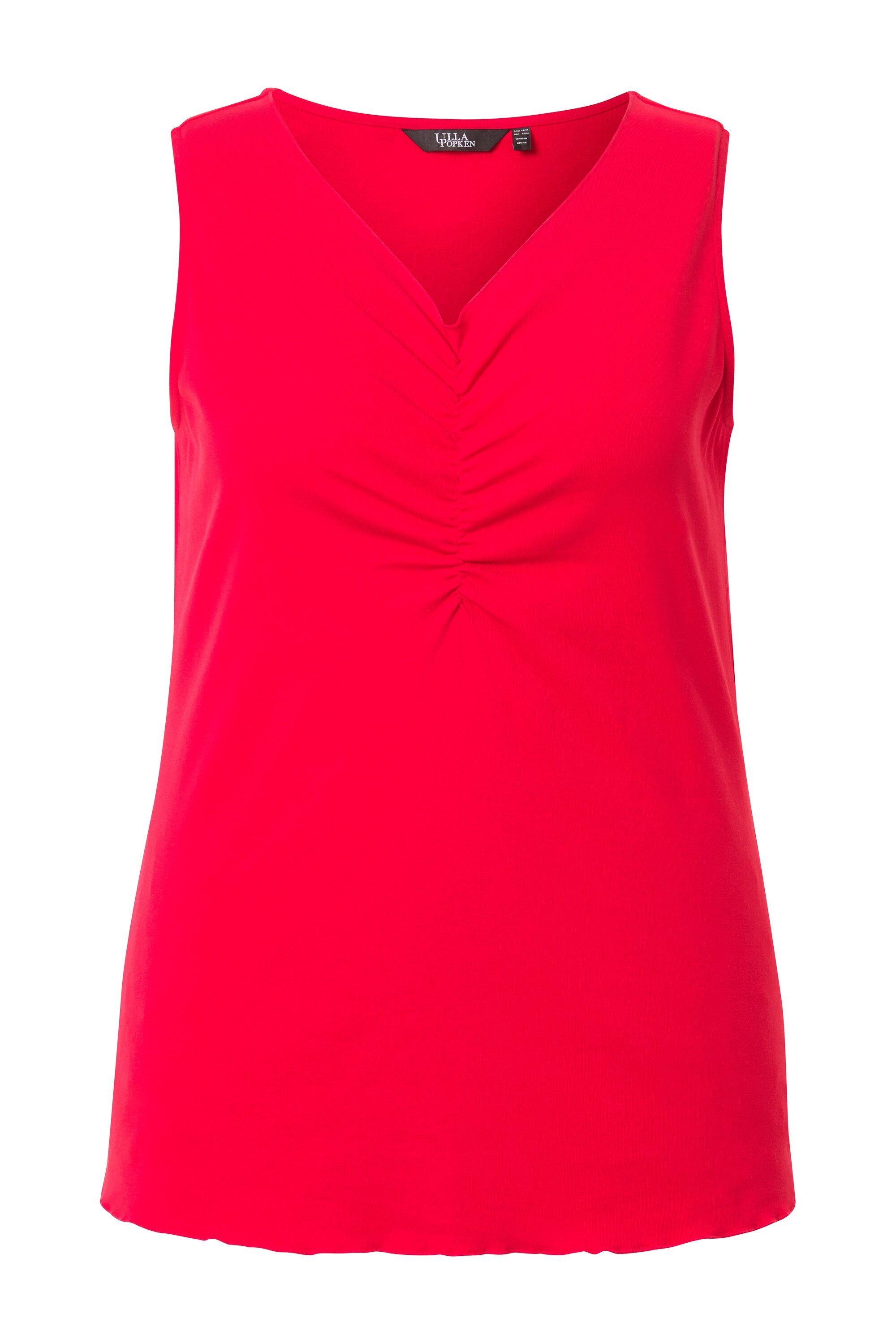 Ulla Popken Longtop Ripptop Wellenkanten Slim V-Ausschnitt ärmellos günstig online kaufen