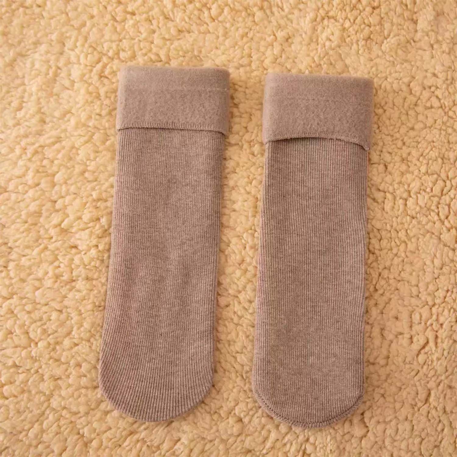 2 Komfortsocken Braun Dicke Thermosocken Wintersocken Daisred Kuschelsocken Paar