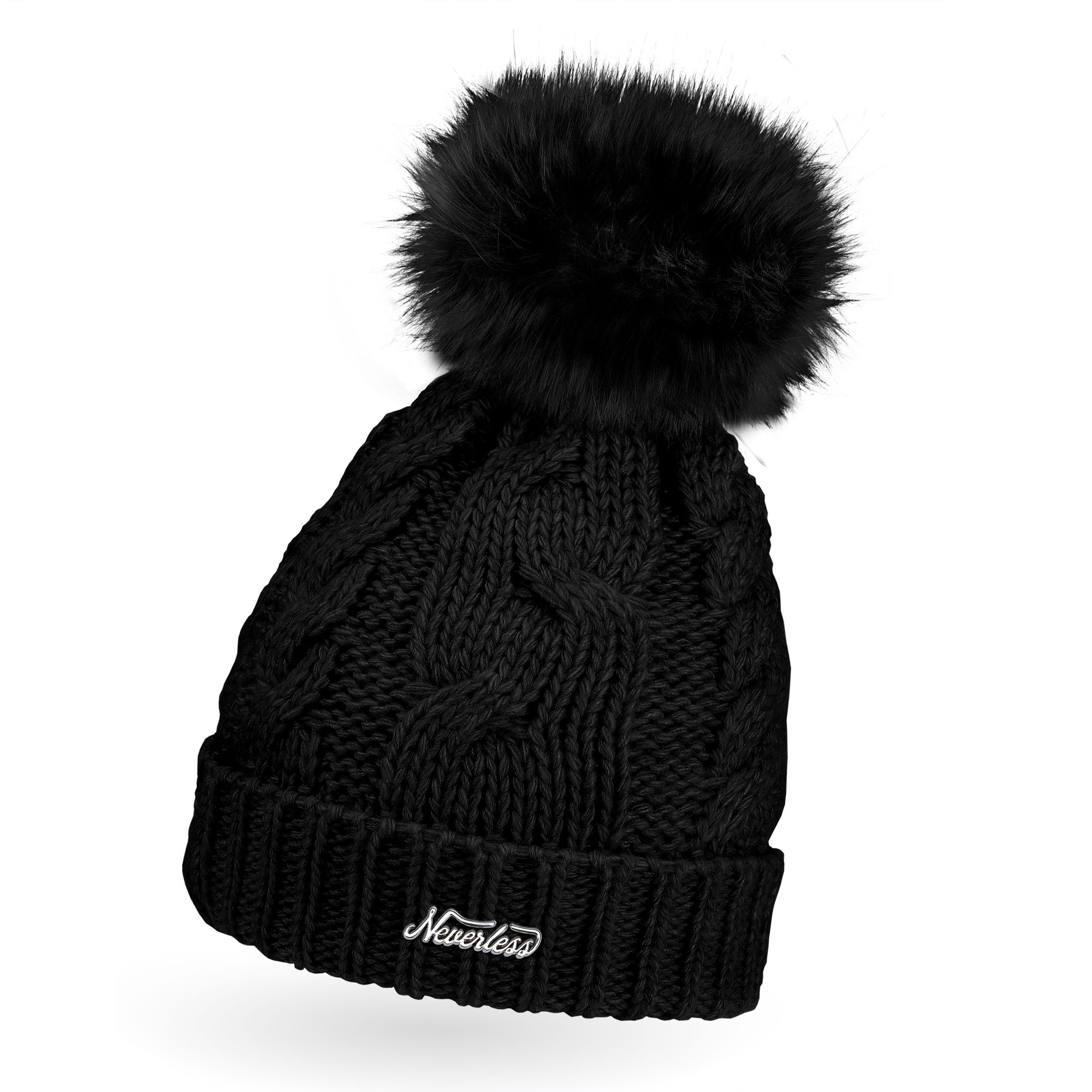 Neverless Bommelmütze Warme Strickmütze Damen Wintermütze günstig online kaufen