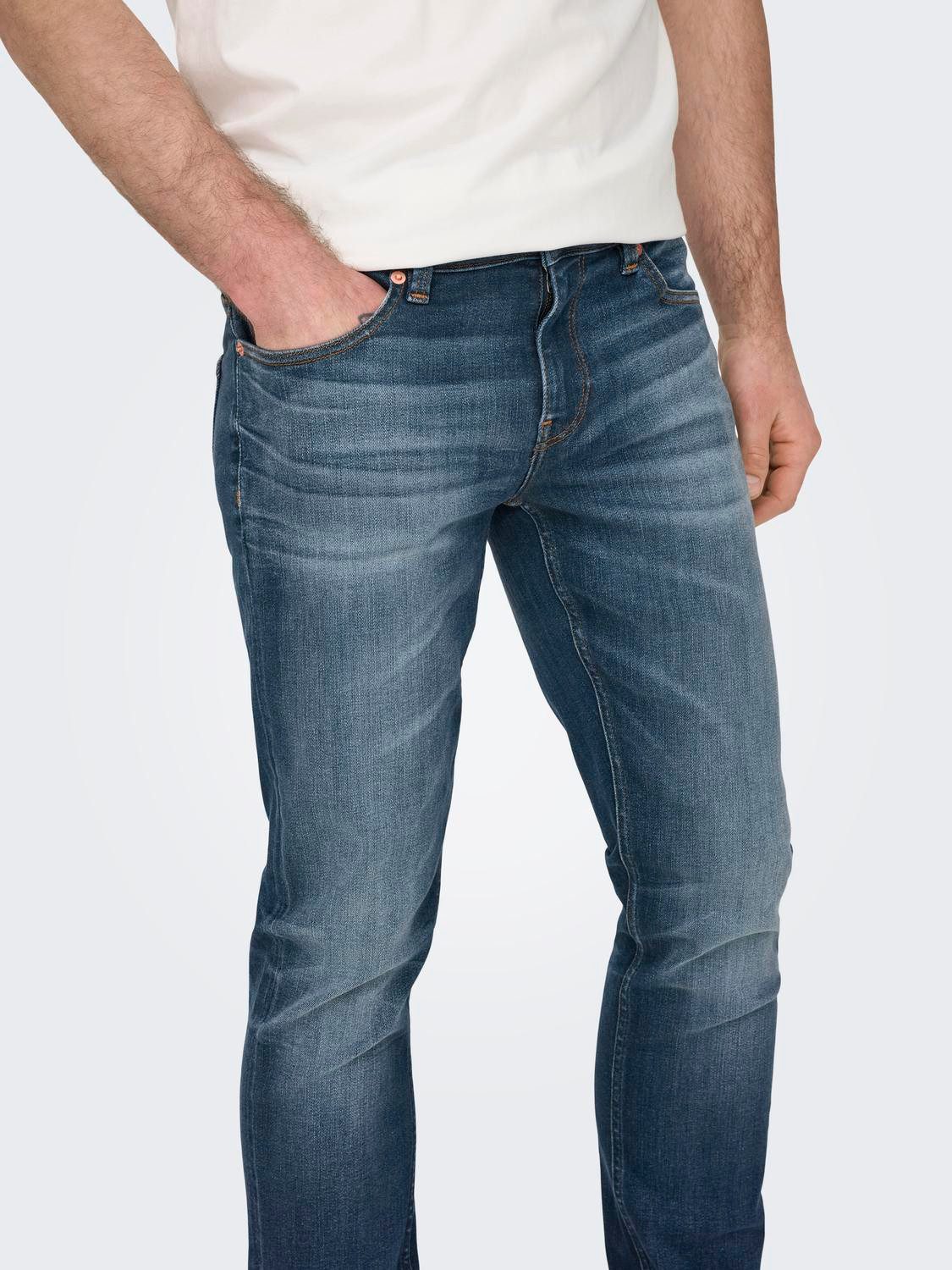ONLY & SONS Slim-fit-Jeans OS ONSLOOM SLIM BLUE GREY 40 mit Destroyed Effek günstig online kaufen