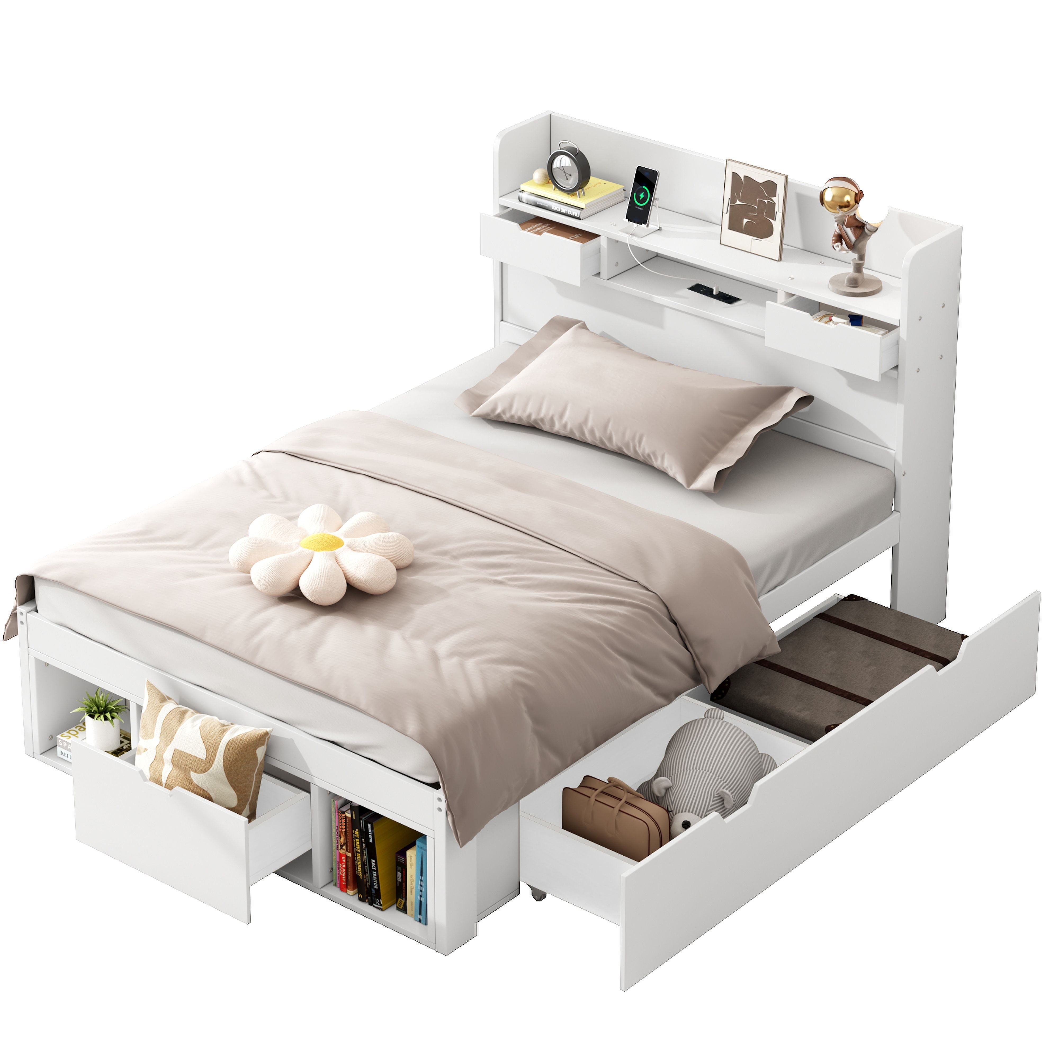 BlingBin Stauraumbett Kinderbett, Jugendbett Mit USB-port, günstig online kaufen