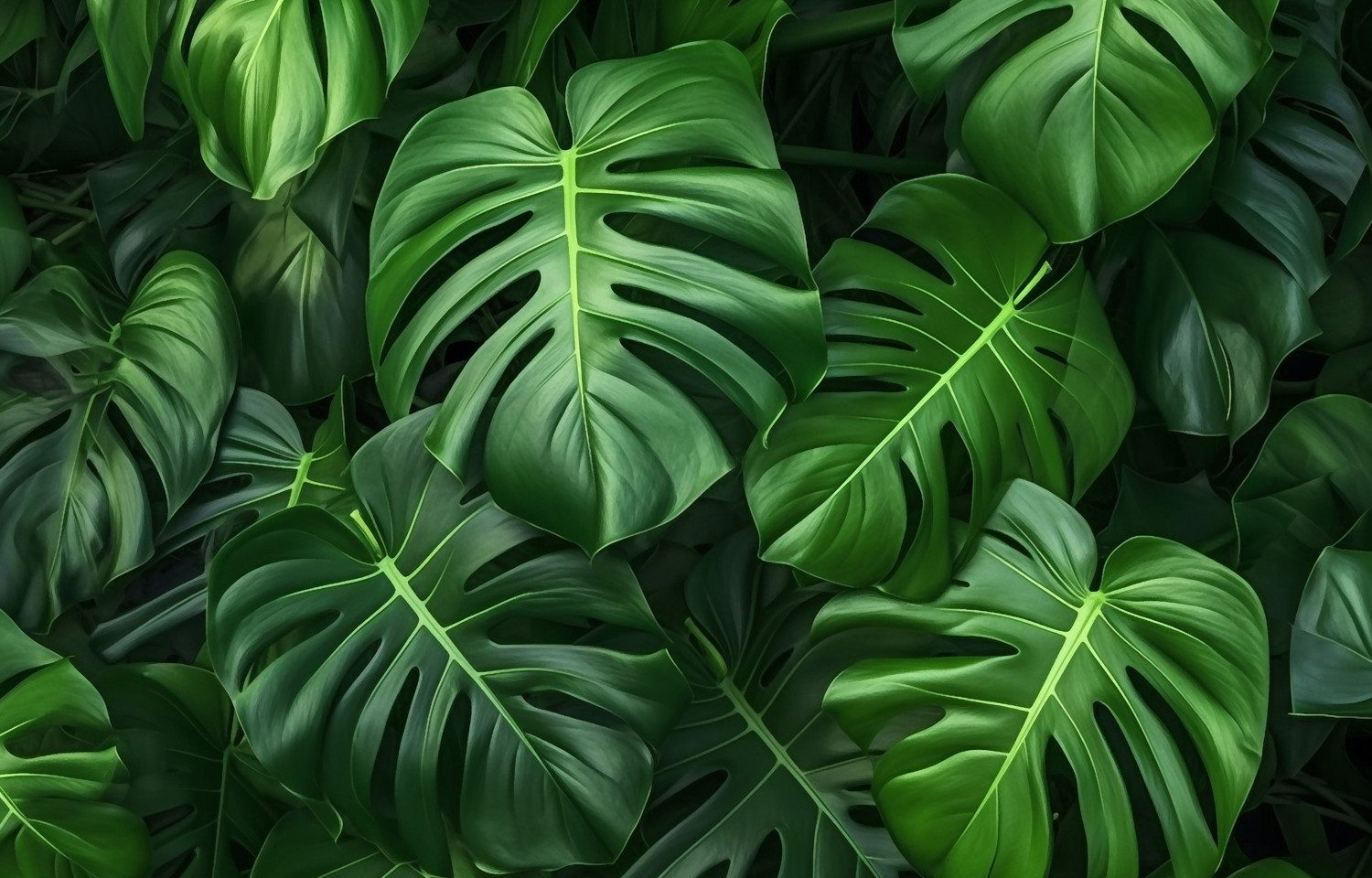 queence XXL-Wandbild Akustikbild Monstera Blätter Pflanze, Blätter, Blätterbilder, Natur, Pflanzen, Pflanzenbilder (1 St), Einfache Akustiklösung ohne Baumaßnahme, Schalldämmung, Paneele