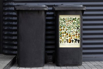 MuchoWow Wandsticker Adolphe Millot - Jahrgang - Obst - Birne - Trauben (1 St), Mülleimer-aufkleber, Mülltonne, Sticker, Container, Abfalbehälter