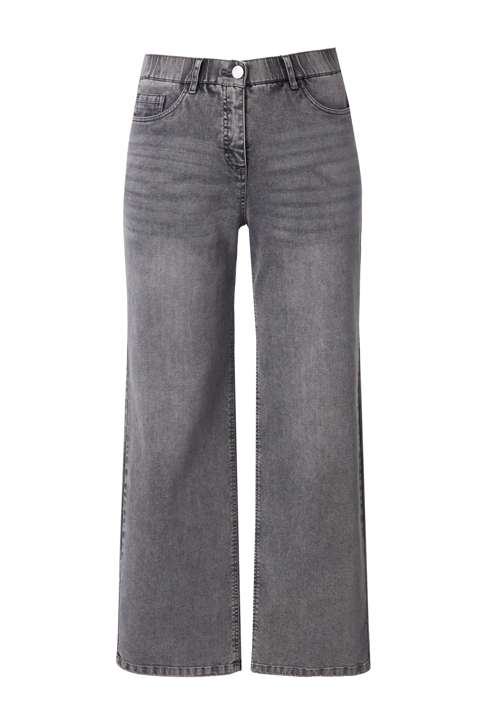 Ulla Popken Funktionshose Jeans Mary weites Bein 5-Pocket-Schnitt