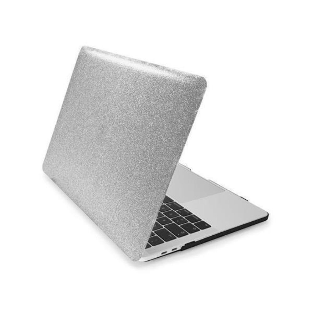 MyGadget Laptop-Hülle Hardcase Hülle Glitzer Case Schutzhülle Cover,  MyGadget Hülle Hard Case [Glitzer] - für Apple MacBook Pro 13 Zoll - 2016  bis 2021 M1 - Schutzhülle Hartschalen Plastik Cover - Silber