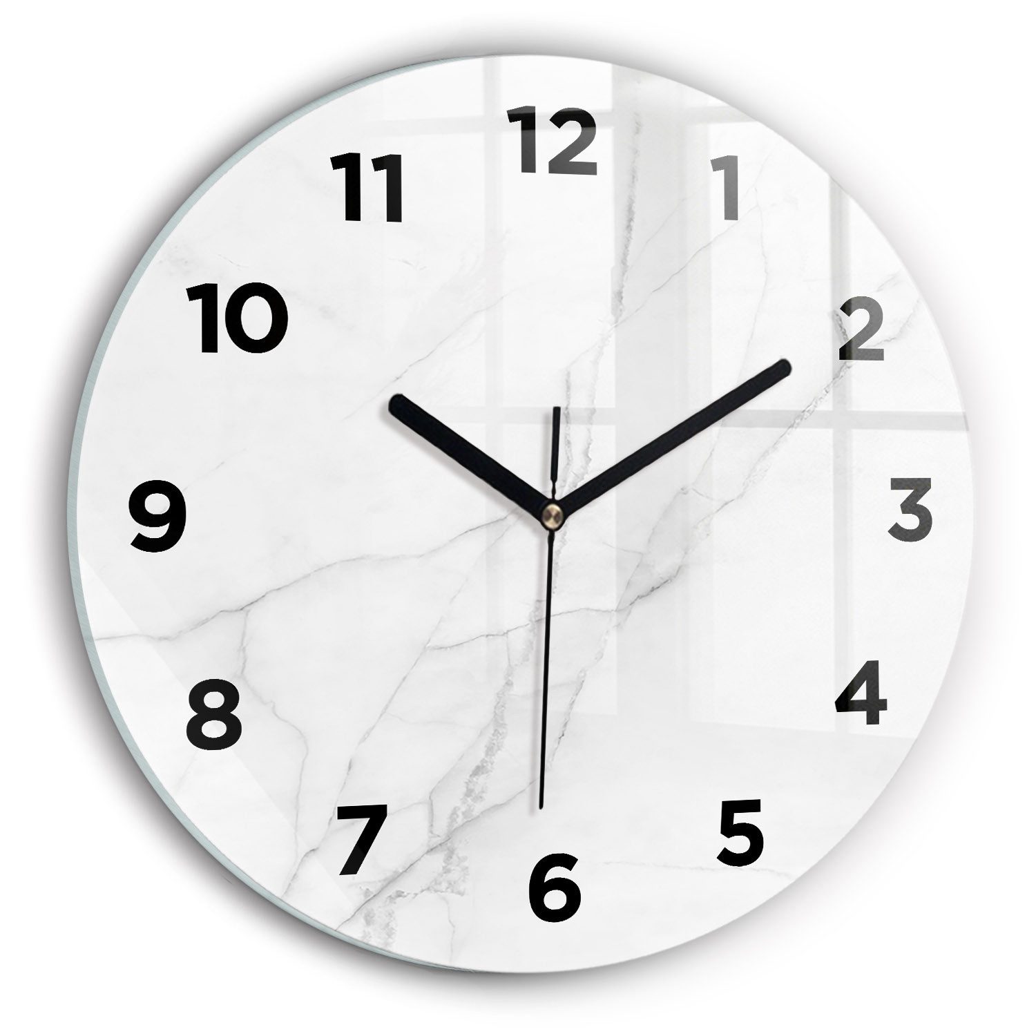 Tulup Wanduhr Runde Dekorative Glasuhr Marmor-Uhr aus Gehärtetem Glas Quarz günstig online kaufen