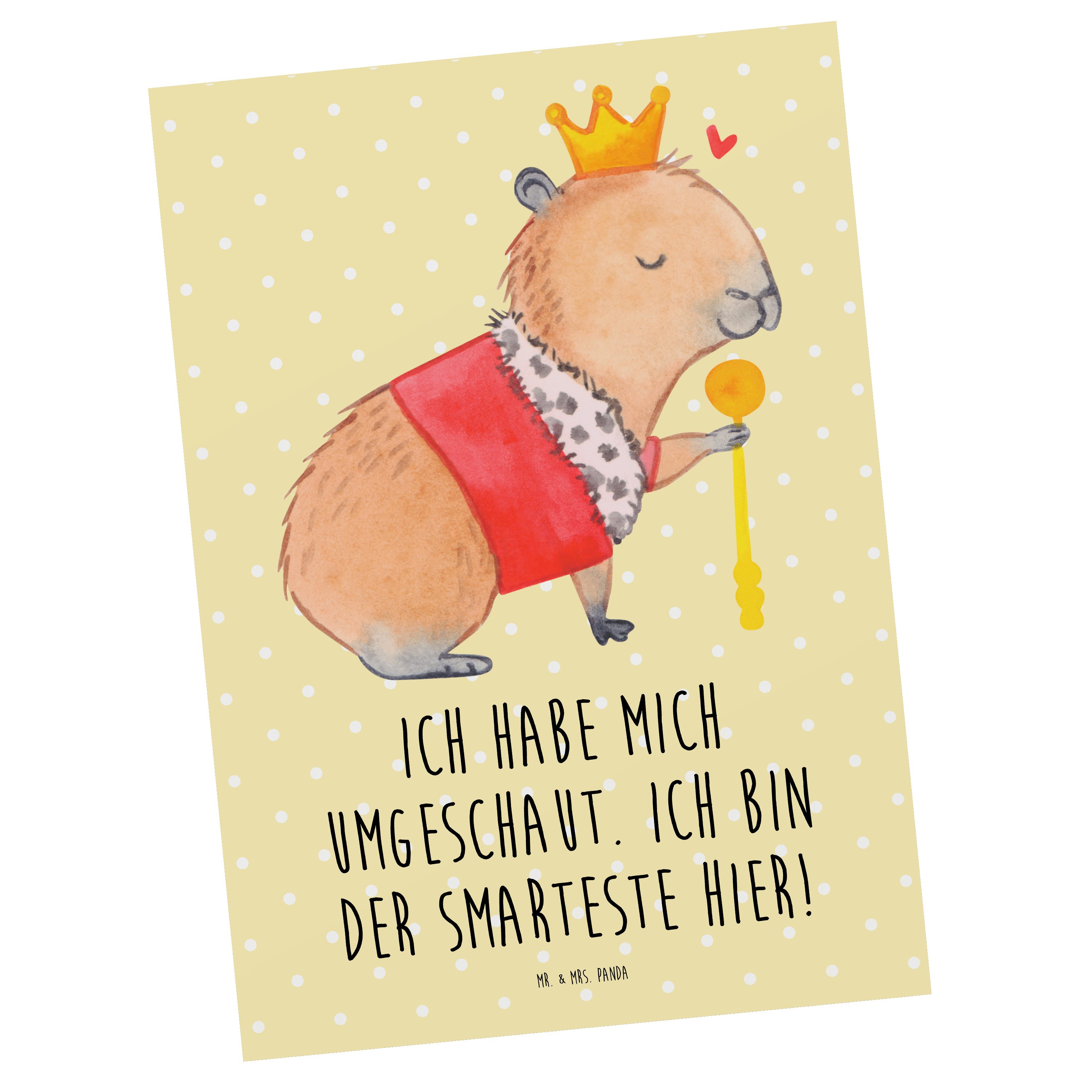 Mrs. Capybara Gelb - Tiermotive, Tier Geschenk, & Mr. Postkarte Pastell Einladung, König - Panda